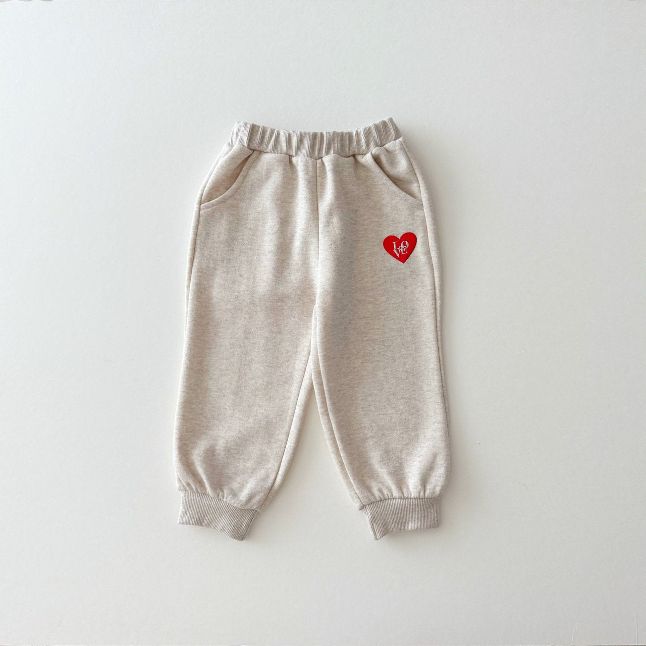 (Pre-order) Daily Bebe - Kids’ Love Embroidered Top & Bottom Set 러브자수 상하세트 (4 Colors)