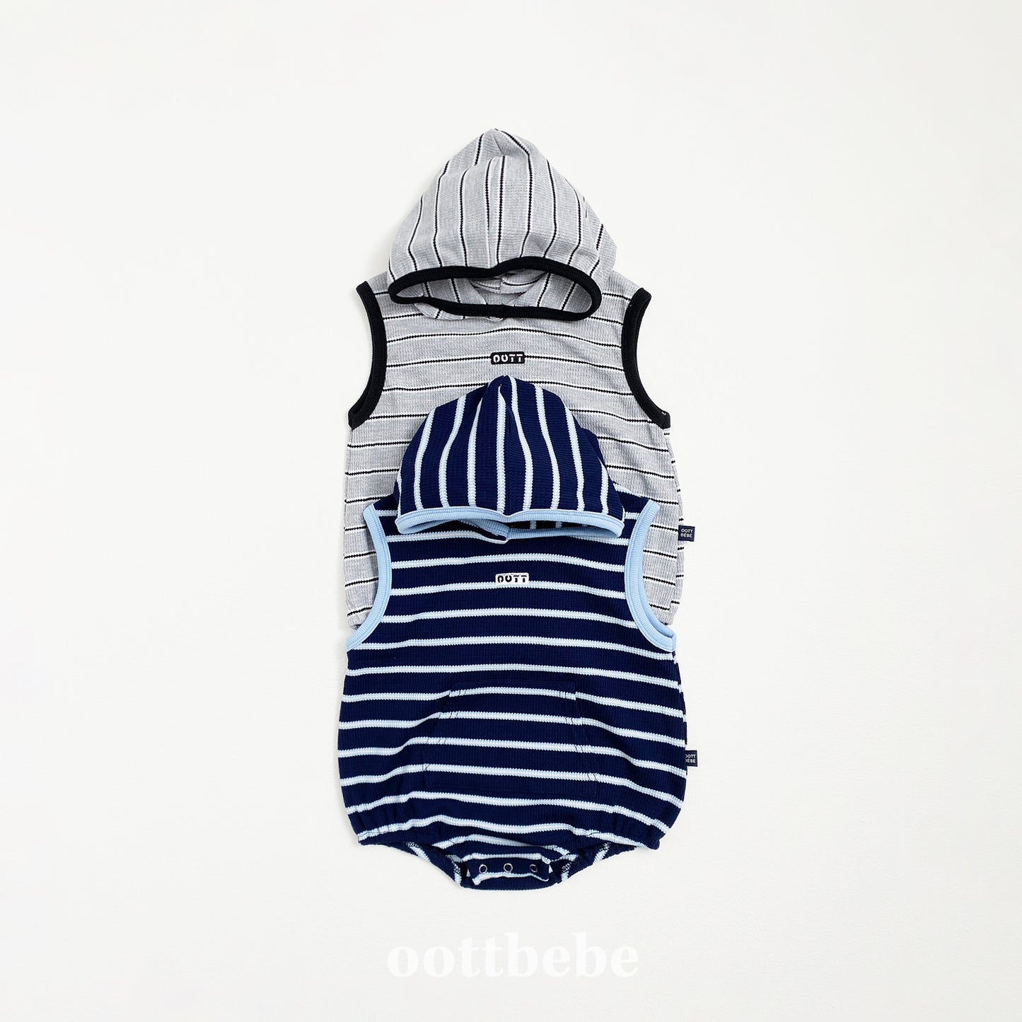 (Pre-order) OOTTBEBE - Urban Stripe Hooded Suit 어반스트라이프후드슈트 (2 Colors)