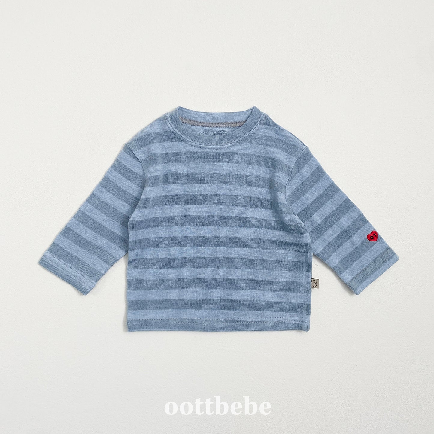 (Pre-order) OOTTBEBE - Mix Stripe Knit Tee 믹스단가라티(니트) (2 Colors)