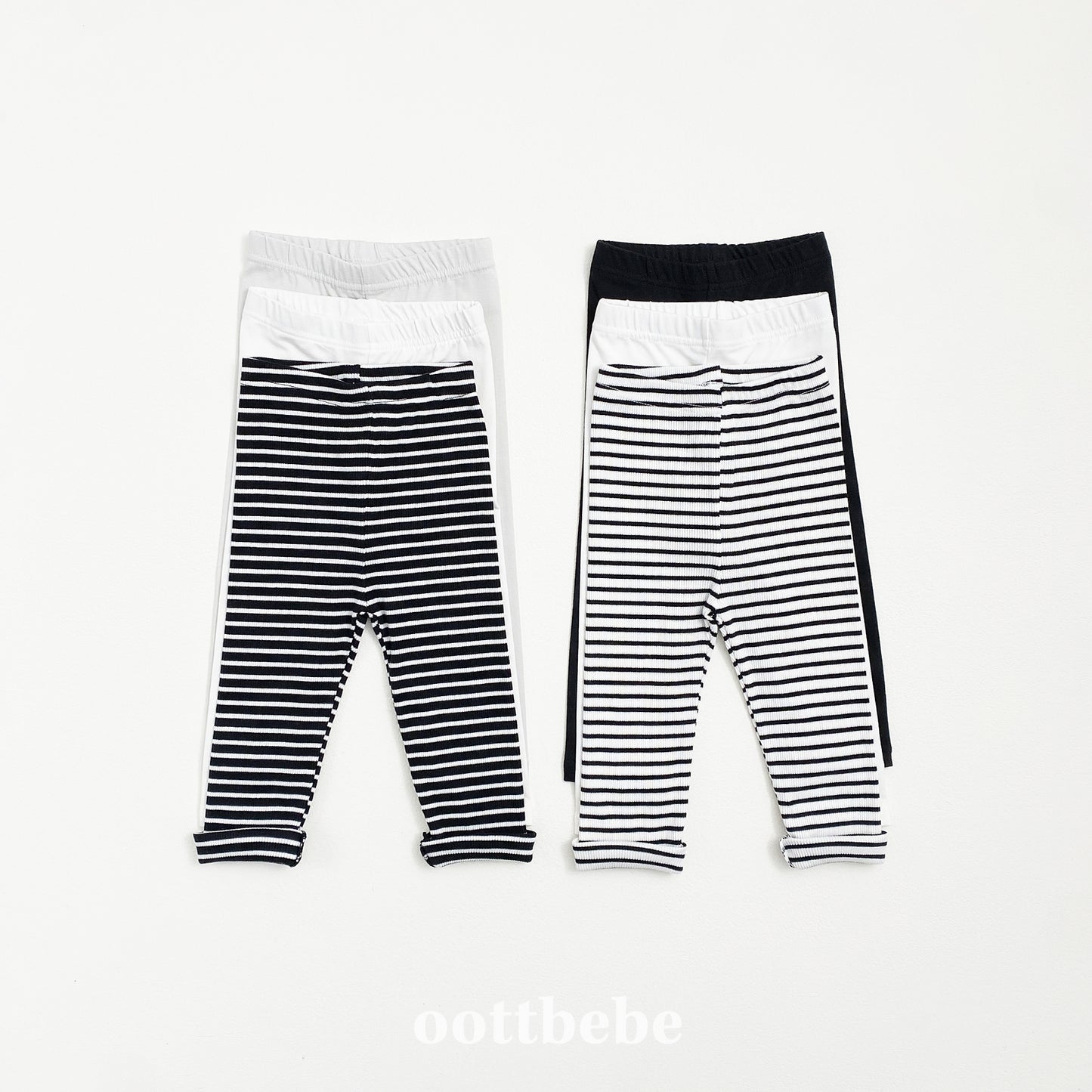(Pre-order) OOTTBEBE - Simple Leggings 3-Piece Set 심플레깅스 1+1+1(3종세트) (2 Colors)