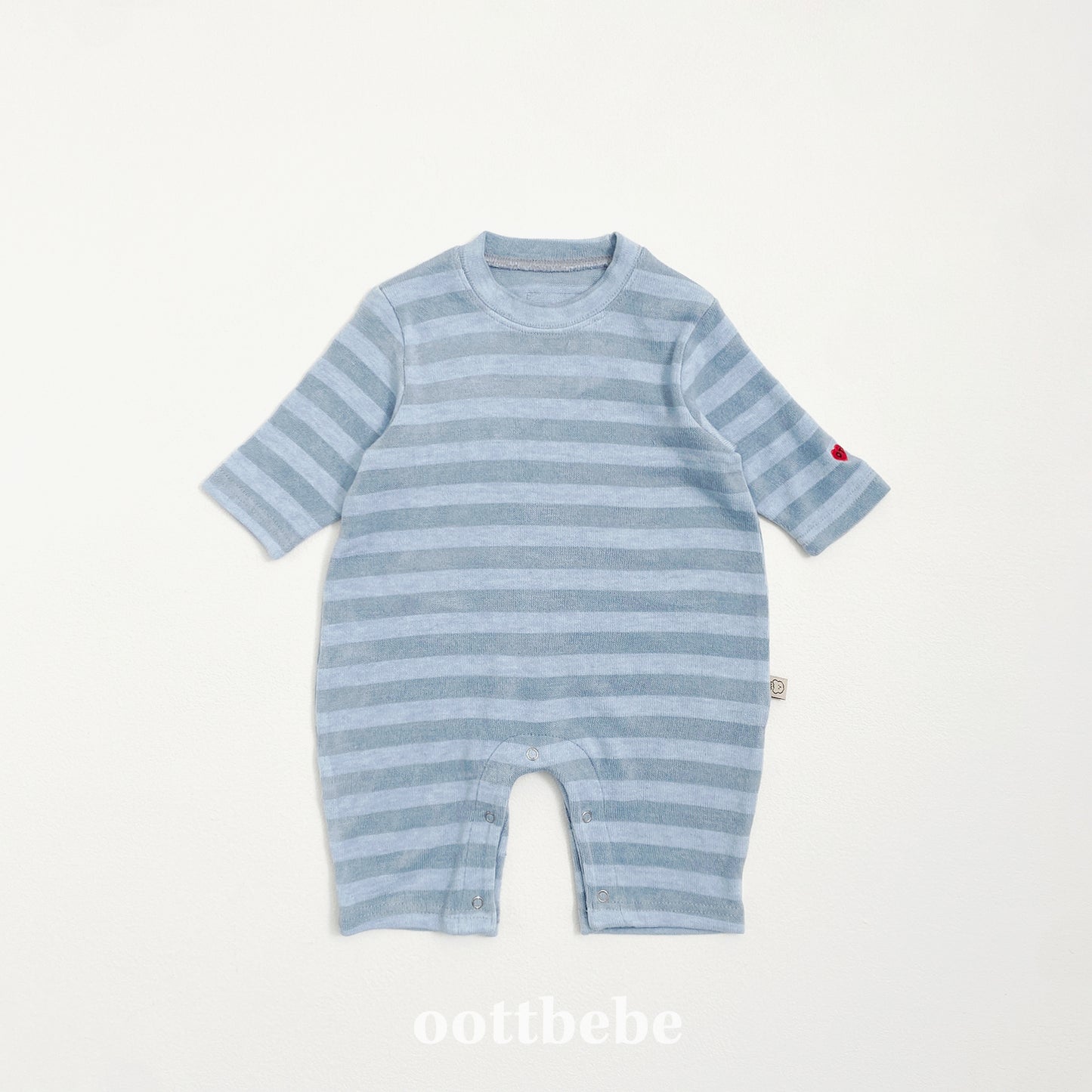 (Pre-order) OOTTBEBE - Mix Stripe Knit Suit 믹스단가라슈트 (2 Colors)