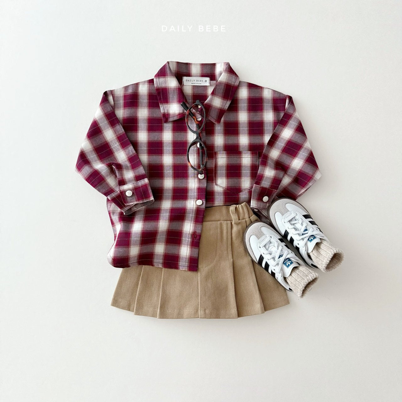 (Pre-order) Daily Bebe - Kids' Autumn Check Shirt 어텀체크셔츠 (2 Colors)