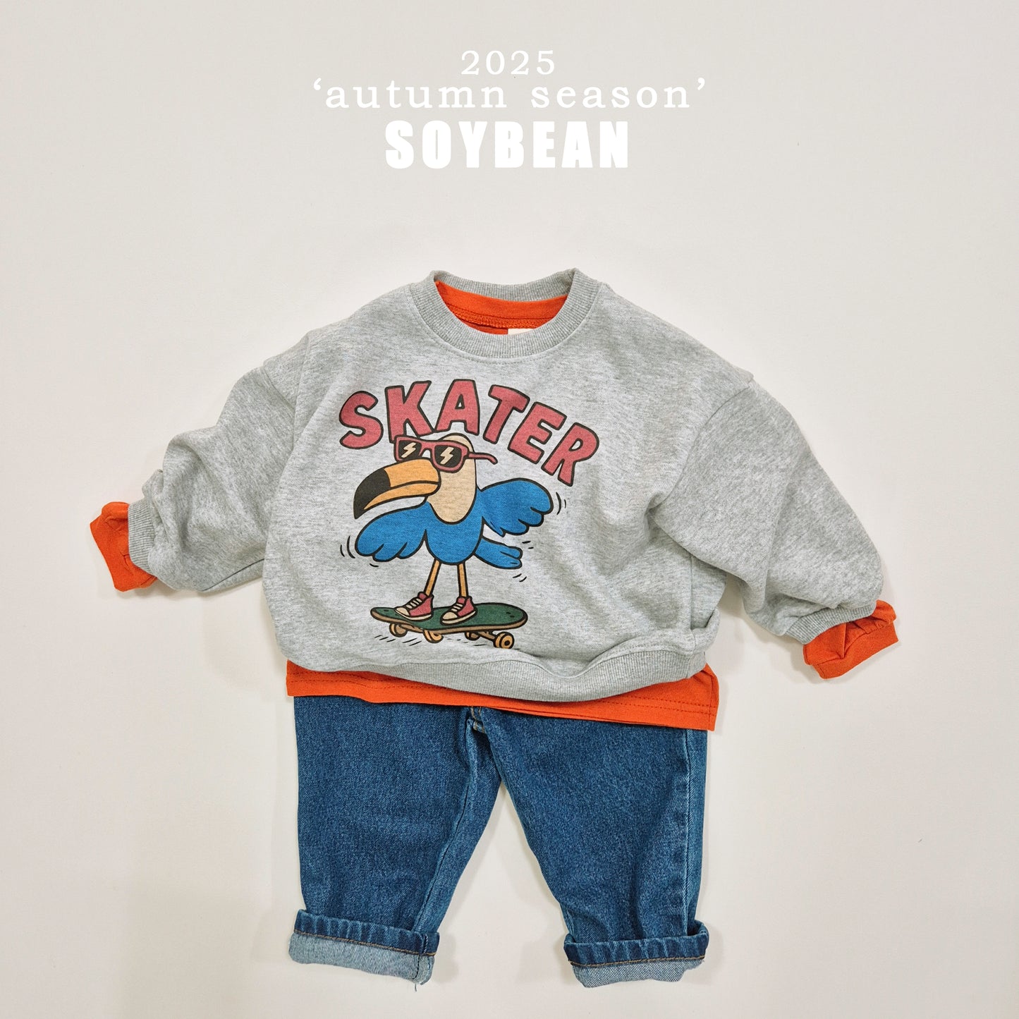 (Pre-order) Soybean Kids - Parrot Sweatshirt 앵무새맨투맨 (2 Colors)