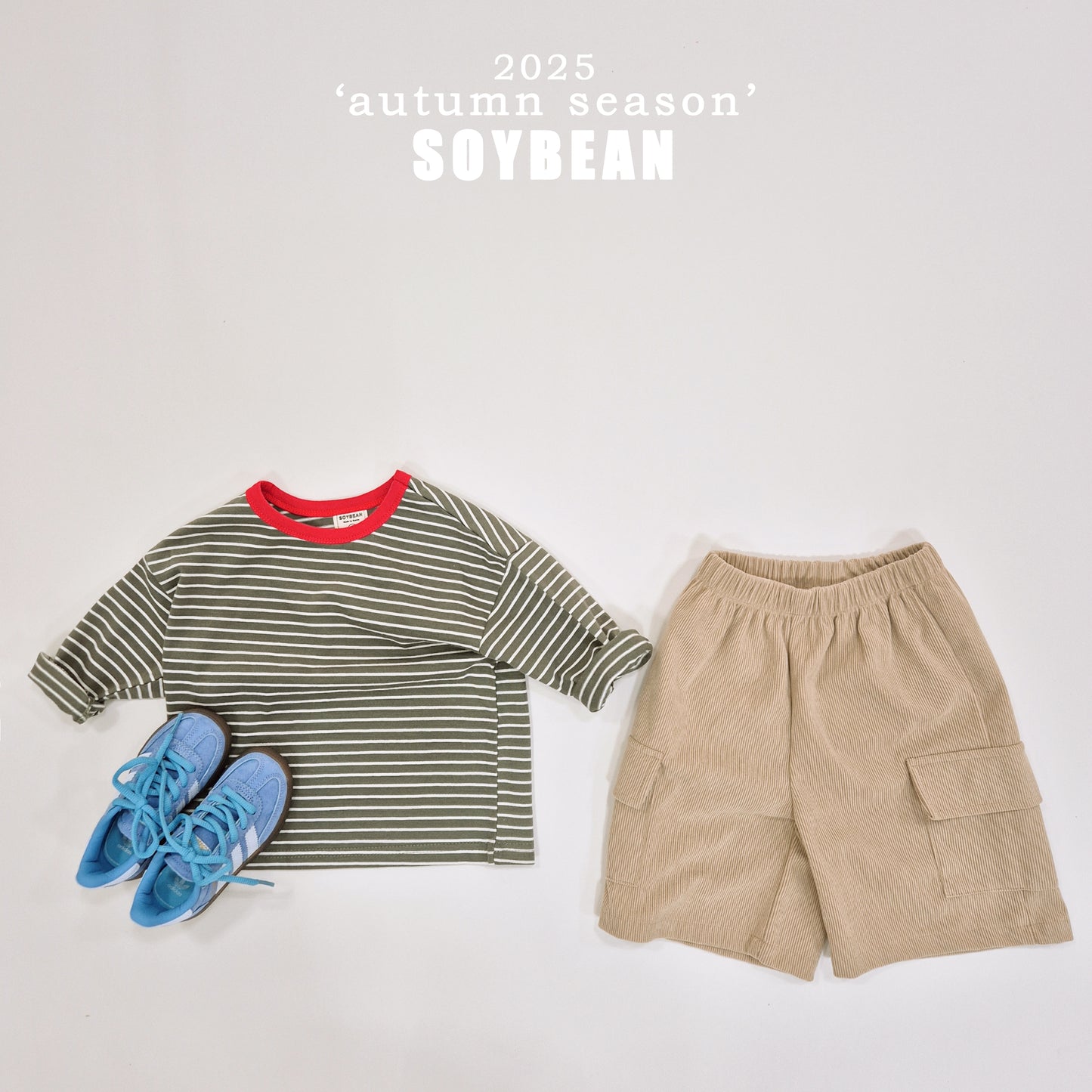 (Pre-order) Soybean Kids - Autumn Captain Stripe Tee 어텀캡틴단가라티 (5 Colors)
