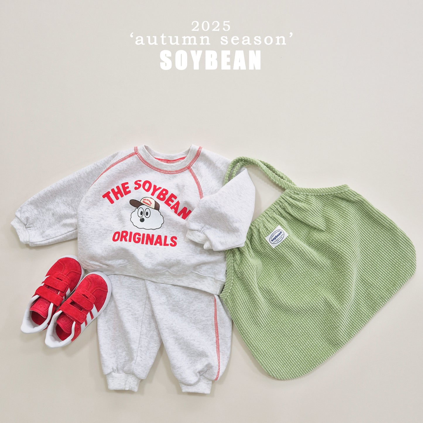 (Pre-order) Soybean Kids - Color Stitch Top & Bottom Set 컬러스티치상하복 (3 Colors)
