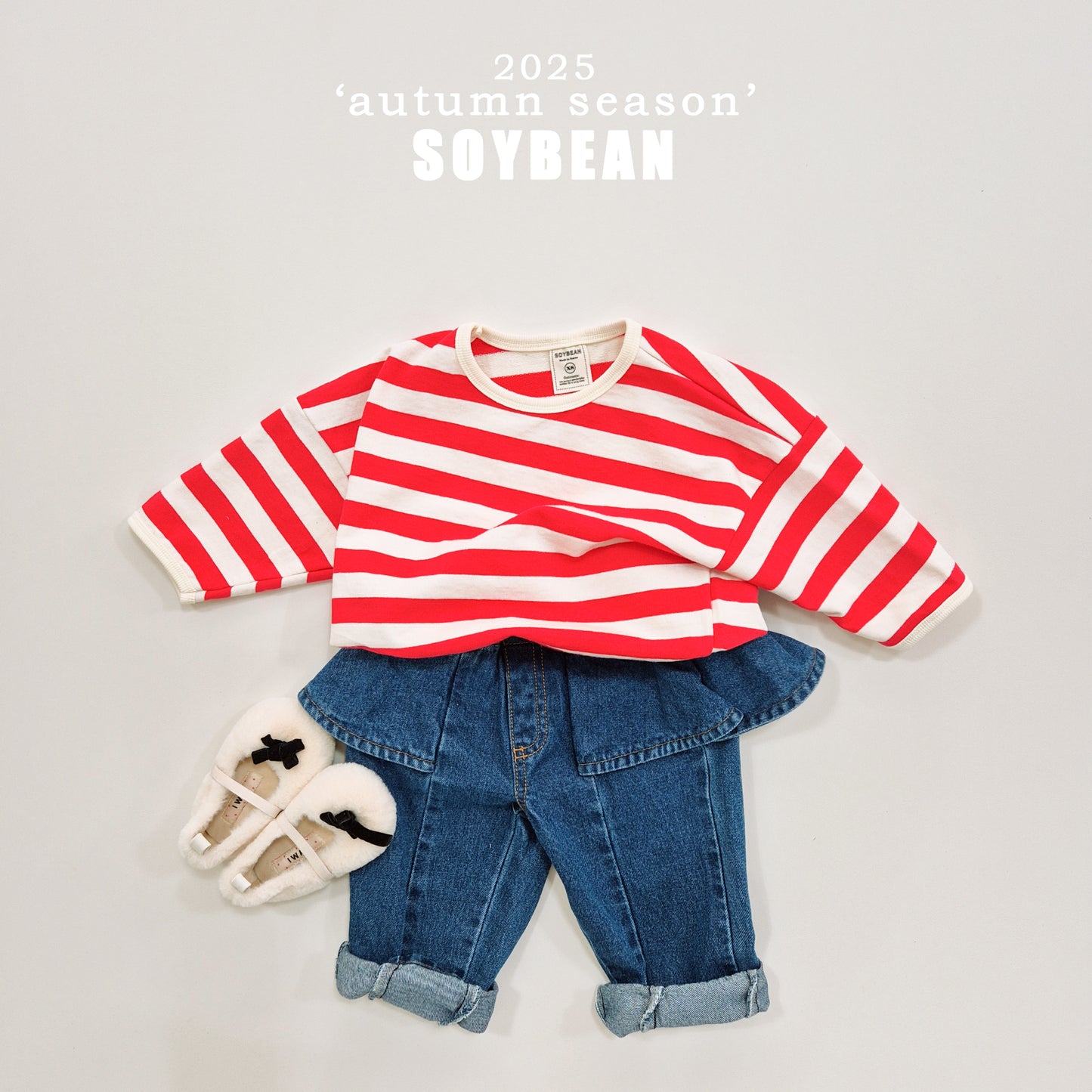 (Pre-order) Soybean Kids - Skirt Wide Denim Pants 스커트와이드데님팬츠 (2 Colors)