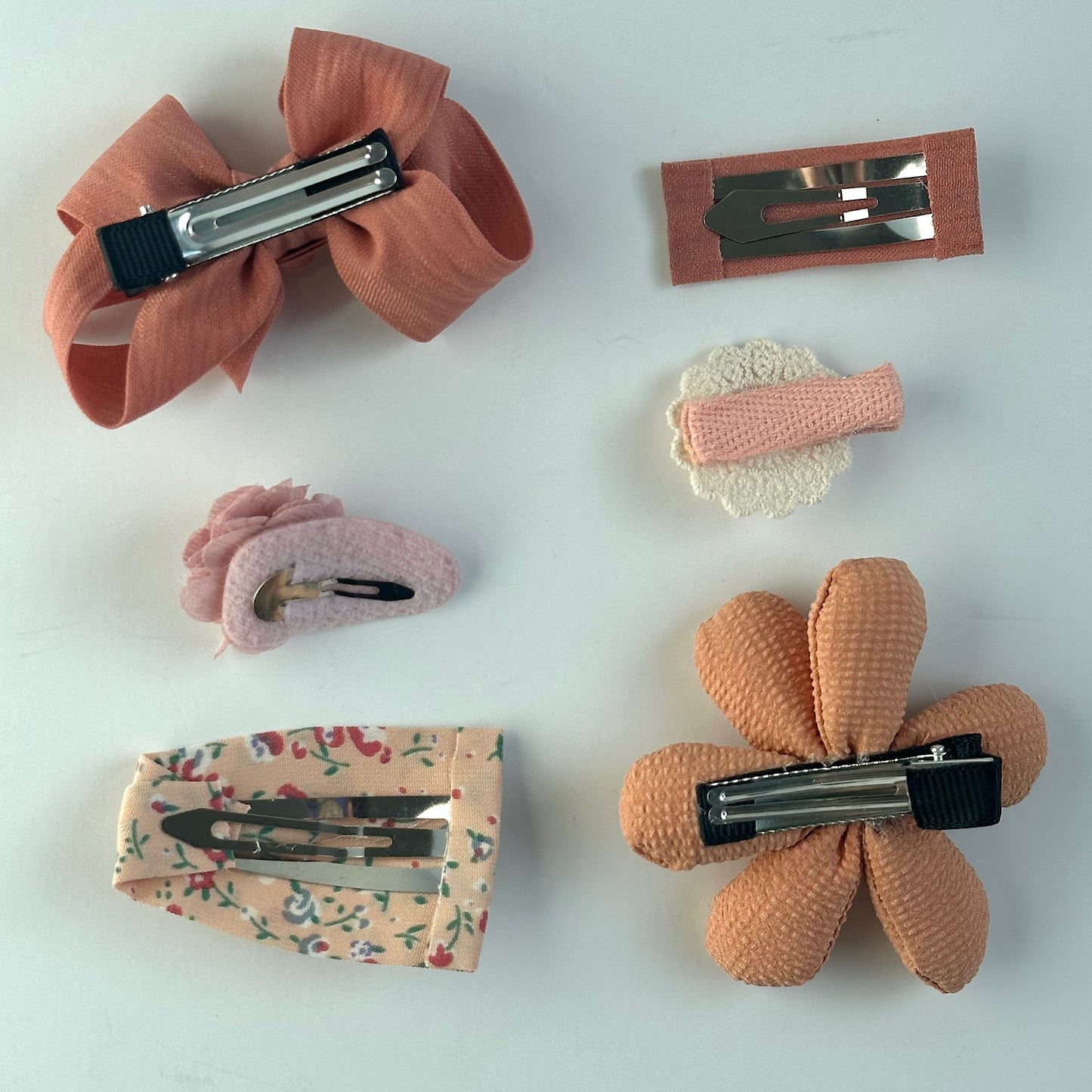 (Chenny Bong Bong) Kids’ Indie Pink Flower Hair Clips 6-piece Set