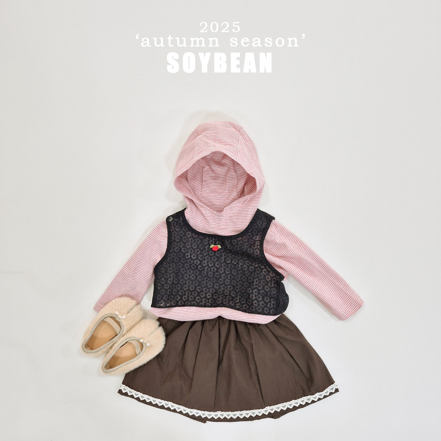 (Pre-order) Soybean Kids - Stripe Hooded Tee 단가라후드싱글티 (2 Colors)