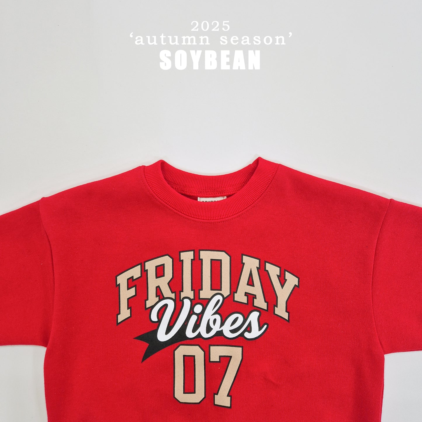 (Pre-order) Soybean Kids - Friday Lettering Sweatshirt 프라이데이맨투맨 (2 Colors)