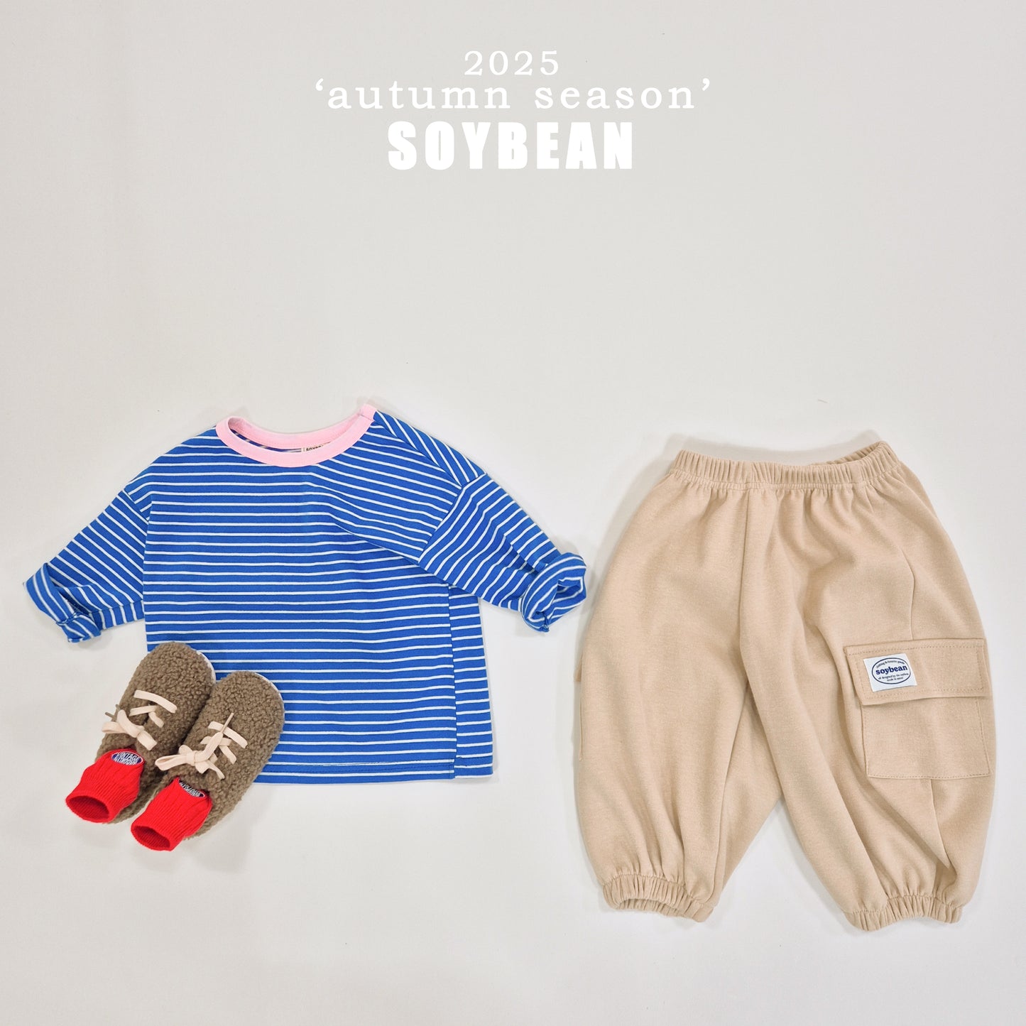 (Pre-order) Soybean Kids - Autumn Captain Stripe Tee 어텀캡틴단가라티 (5 Colors)