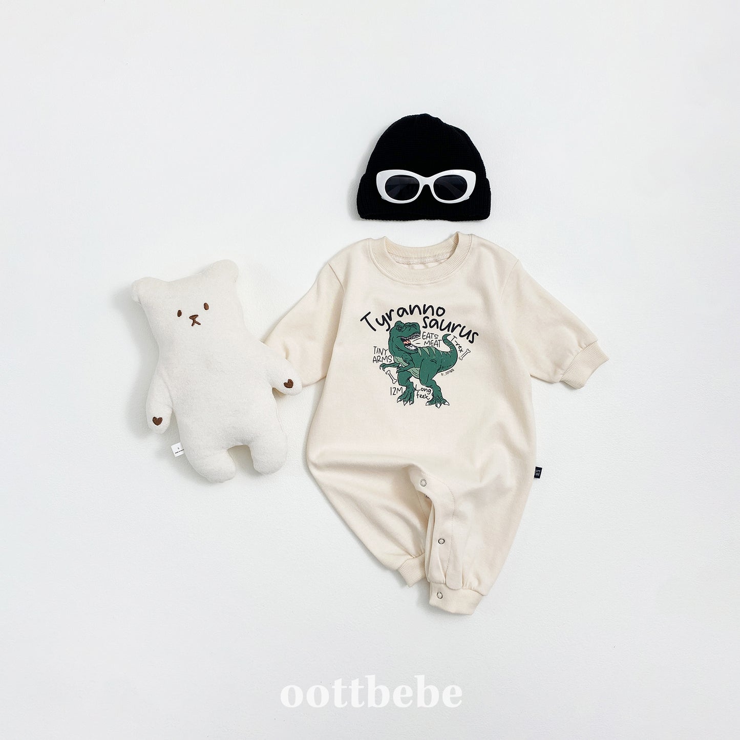 (Pre-order) OOTTBEBE - Dino Full Bodysuit 공룡전신슈트 (3 Colors)