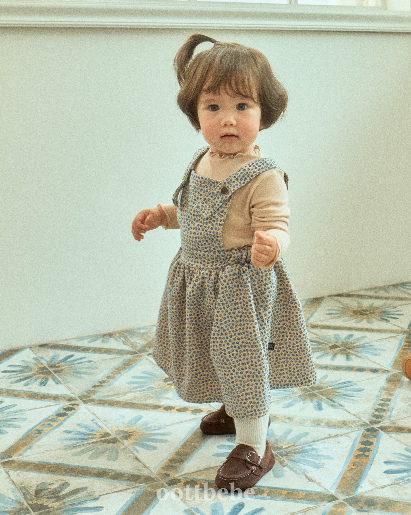 (Pre-order) OOTTBEBE - Bloom Suspender Dress 블룸멜빵원피스 (2 Colors)