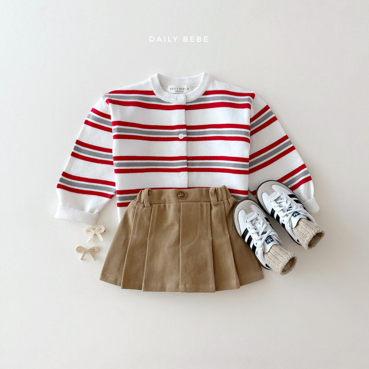 (Pre-order) Daily Bebe - Kids' Multi Stripe Cardigan 멀티단가라 가디건 (2 Colors)