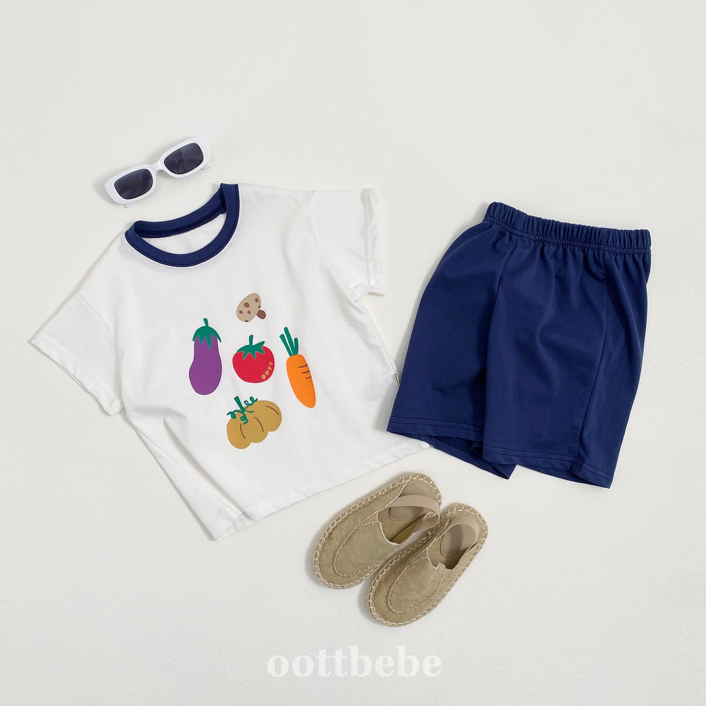(Pre-order) OOTTBEBE - Veggie Market Top and Bottom Set 야채마켓상하복 (2 Colors)