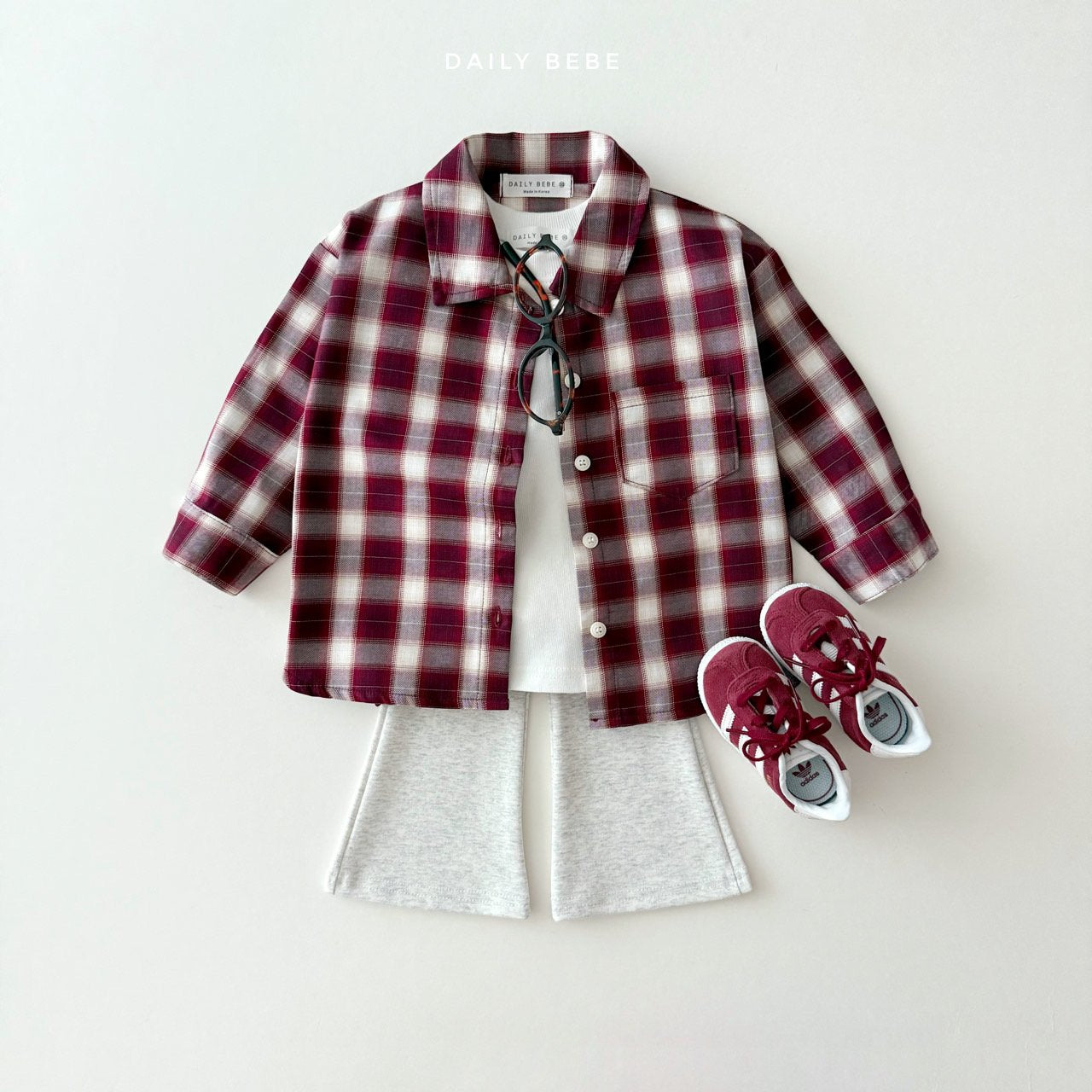 (Pre-order) Daily Bebe - Kids' Autumn Check Shirt 어텀체크셔츠 (2 Colors)