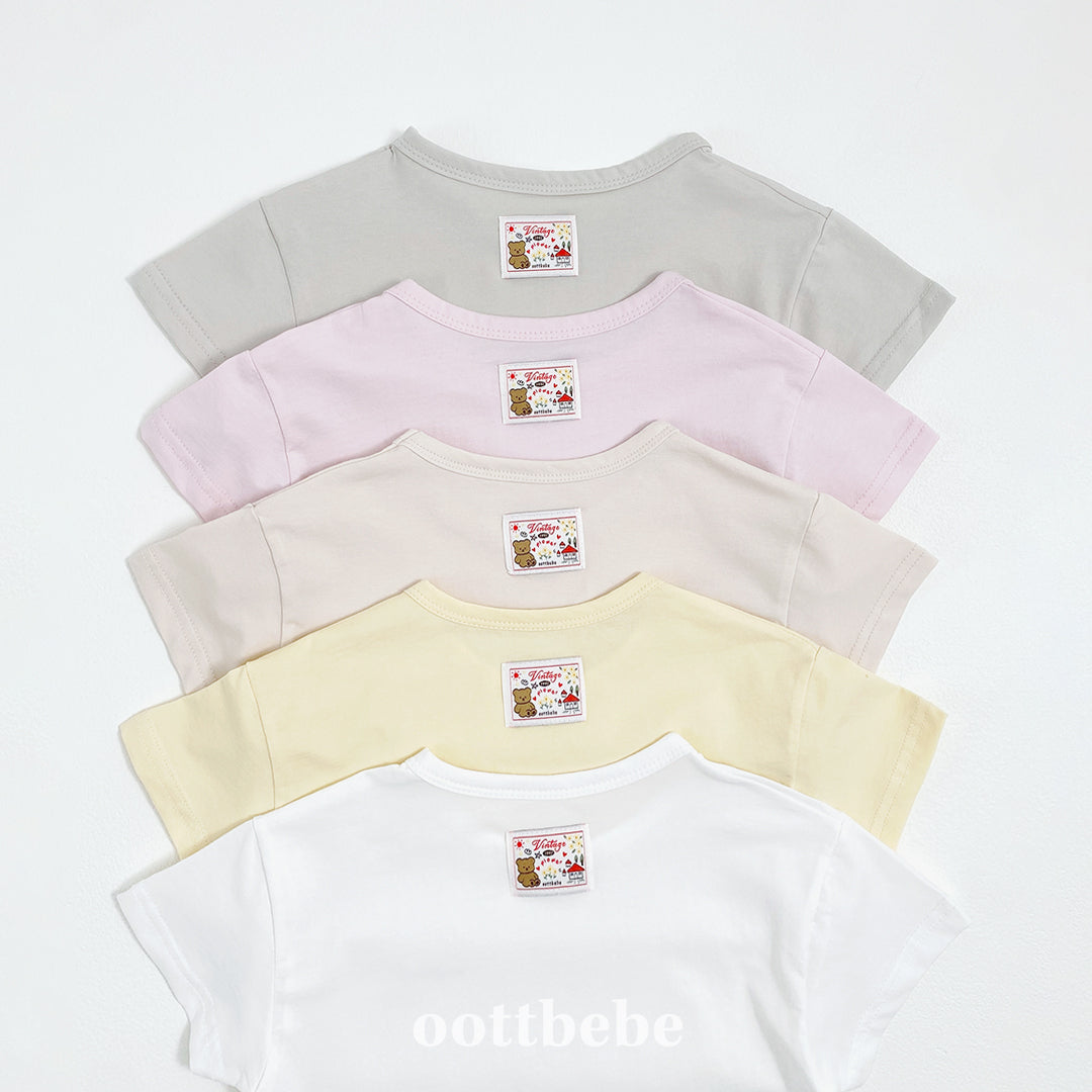 (Pre-order) OOTTBEBE - Supima Cotton T-Shirt 수피마티셔츠 키즈 (5 Colors)