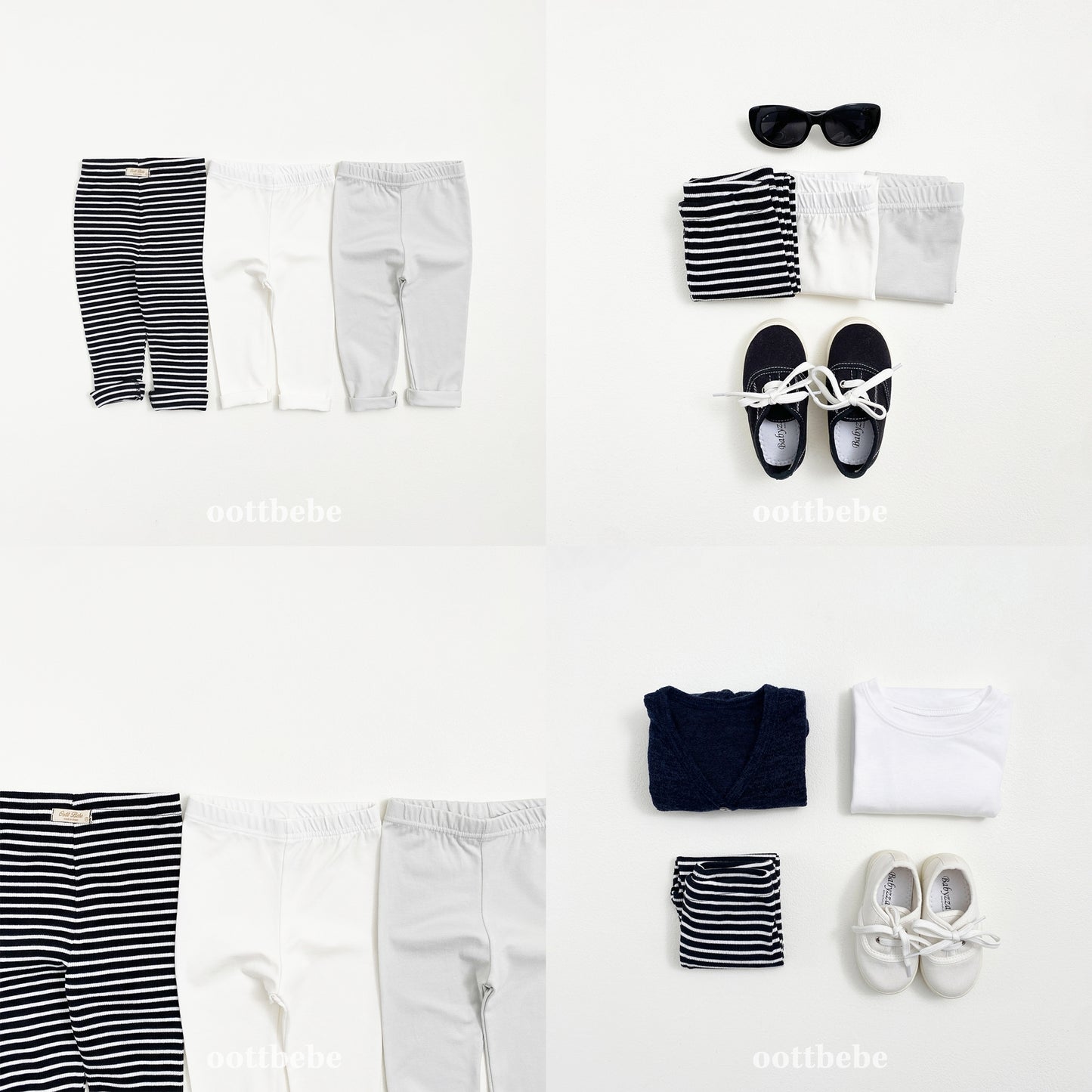 (Pre-order) OOTTBEBE - Simple Leggings 3-Piece Set 심플레깅스 1+1+1(3종세트) (2 Colors)