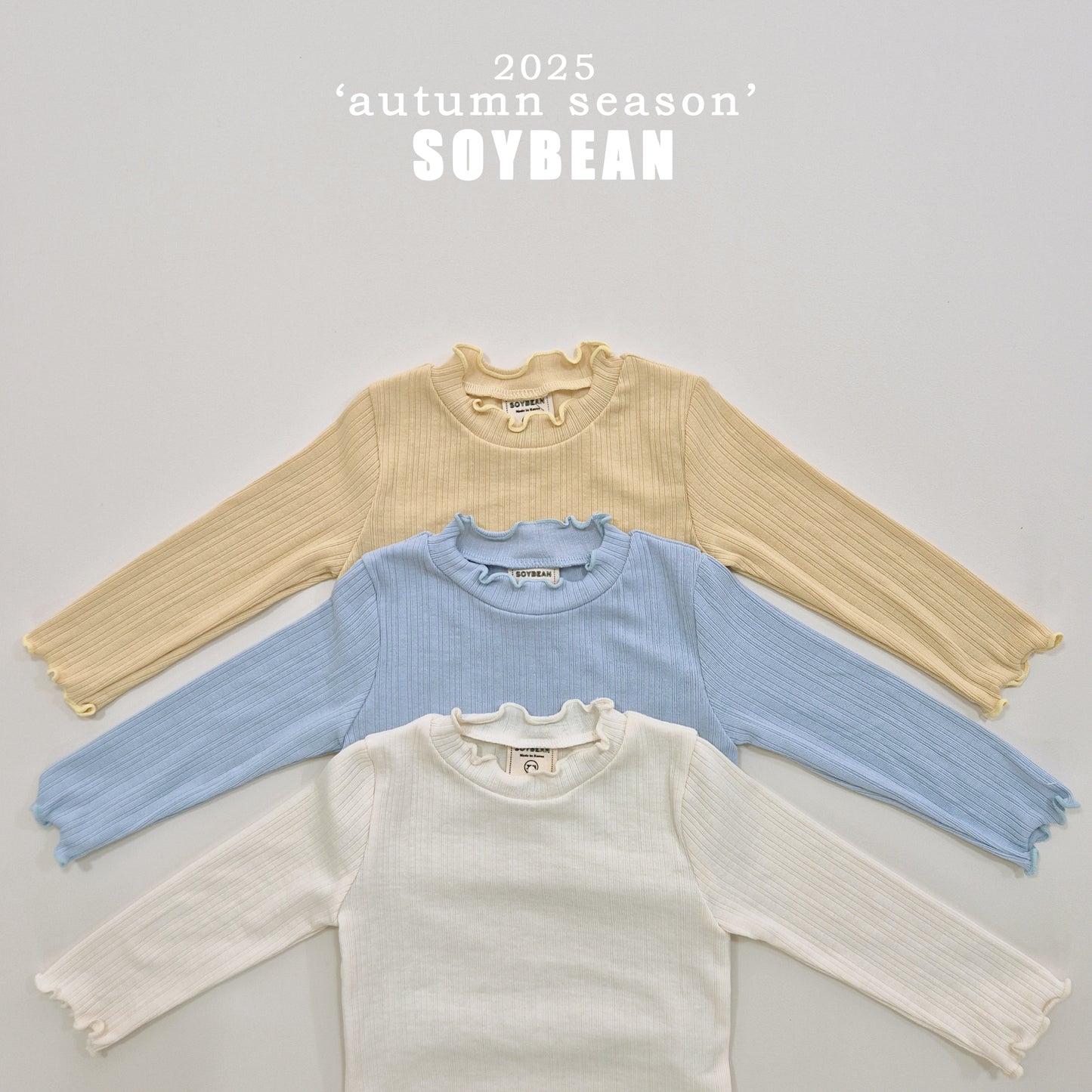 (Pre-order) Soybean Kids - Volume Ribbed Tee 볼륨골지티 (3 Colors)