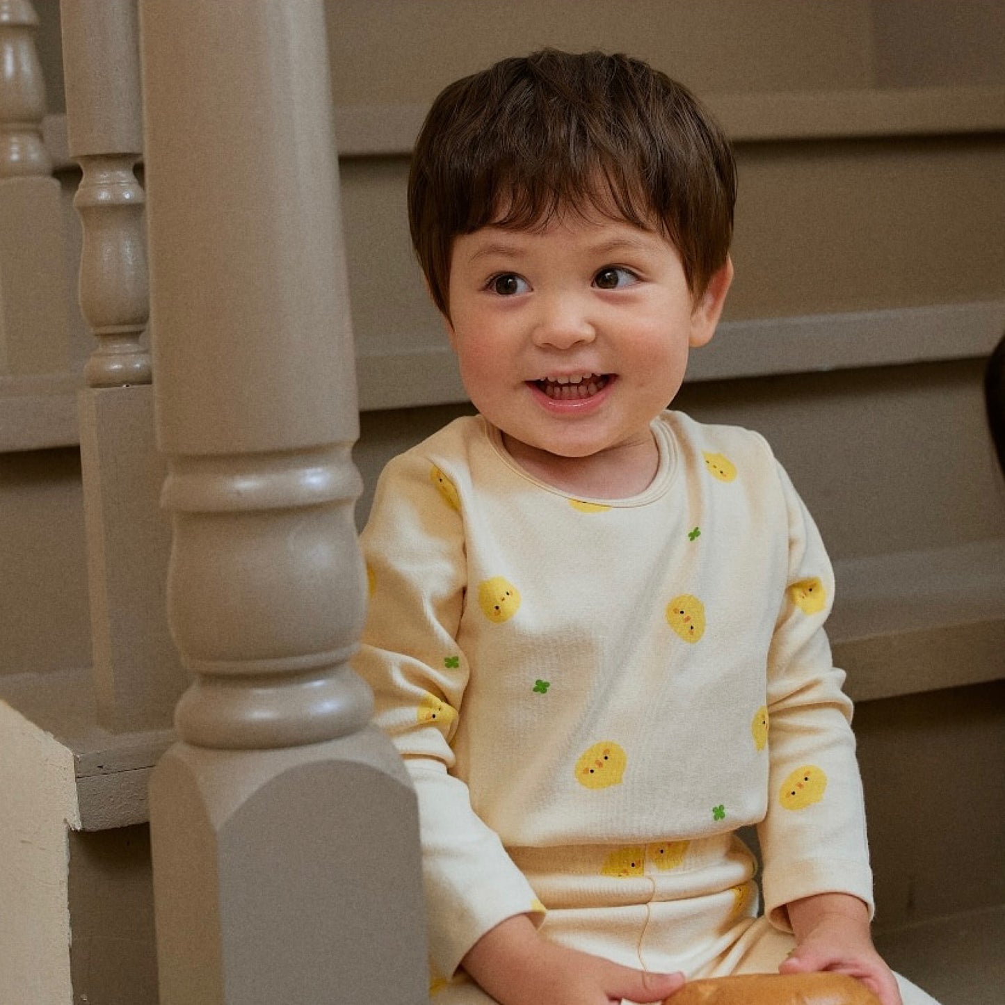 (COCOHANI) Cheese Stretch Animal Friends Long Sleeve Pajama Set (4 Colors)