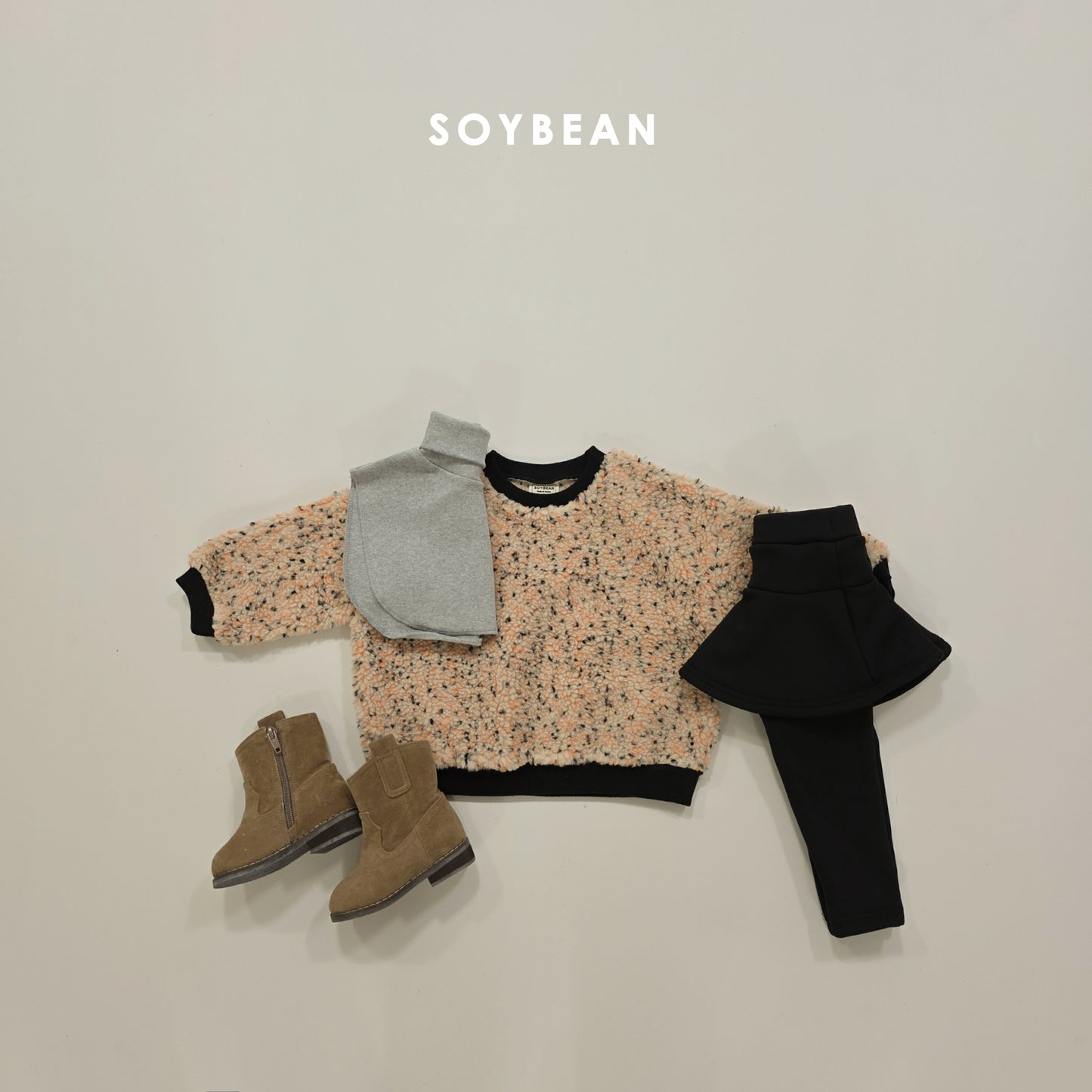 (Pre-order) Soybean Kids Winter - Popping Sherpa Sweatshirt 팝핑양털맨투맨 (4 Colors)