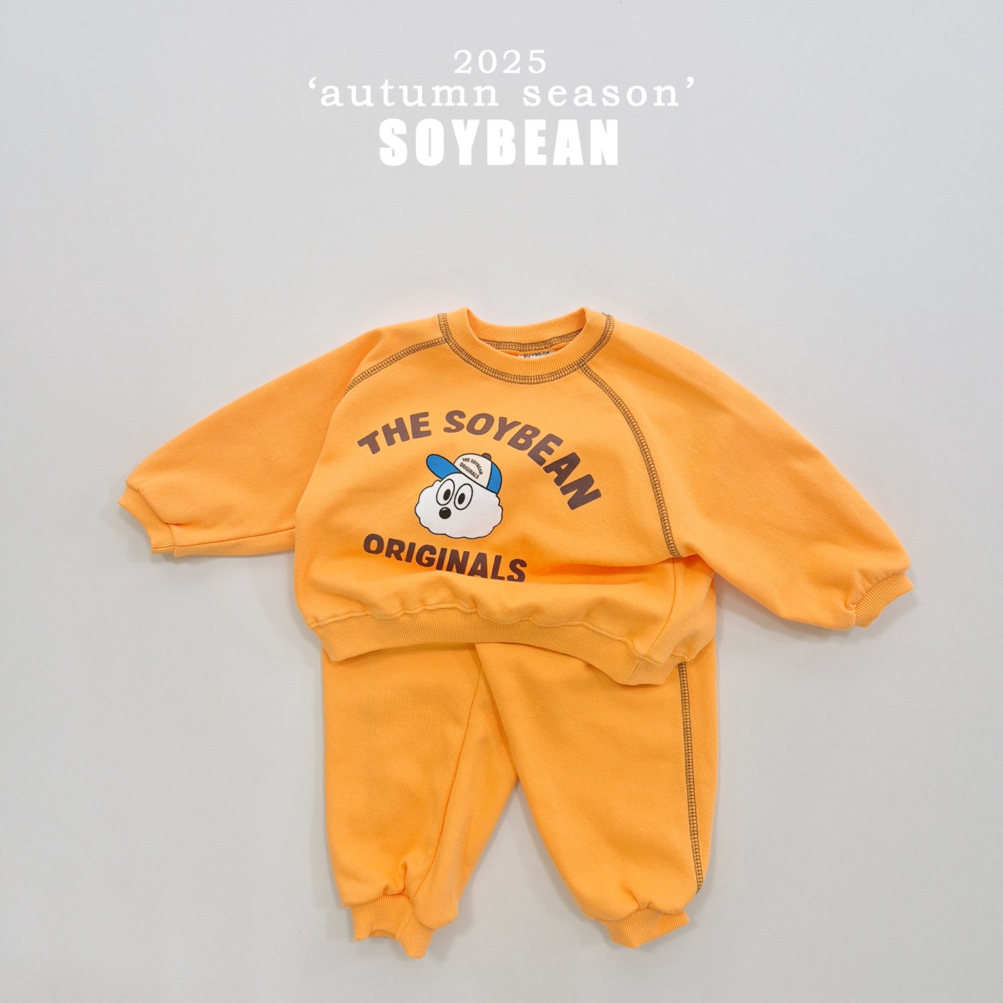 (Pre-order) Soybean Kids - Color Stitch Top & Bottom Set 컬러스티치상하복 (3 Colors)
