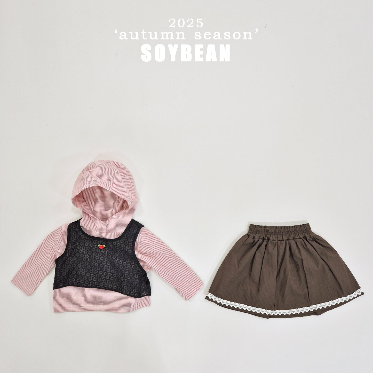 (Pre-order) Soybean Kids - Stripe Hooded Tee 단가라후드싱글티 (2 Colors)