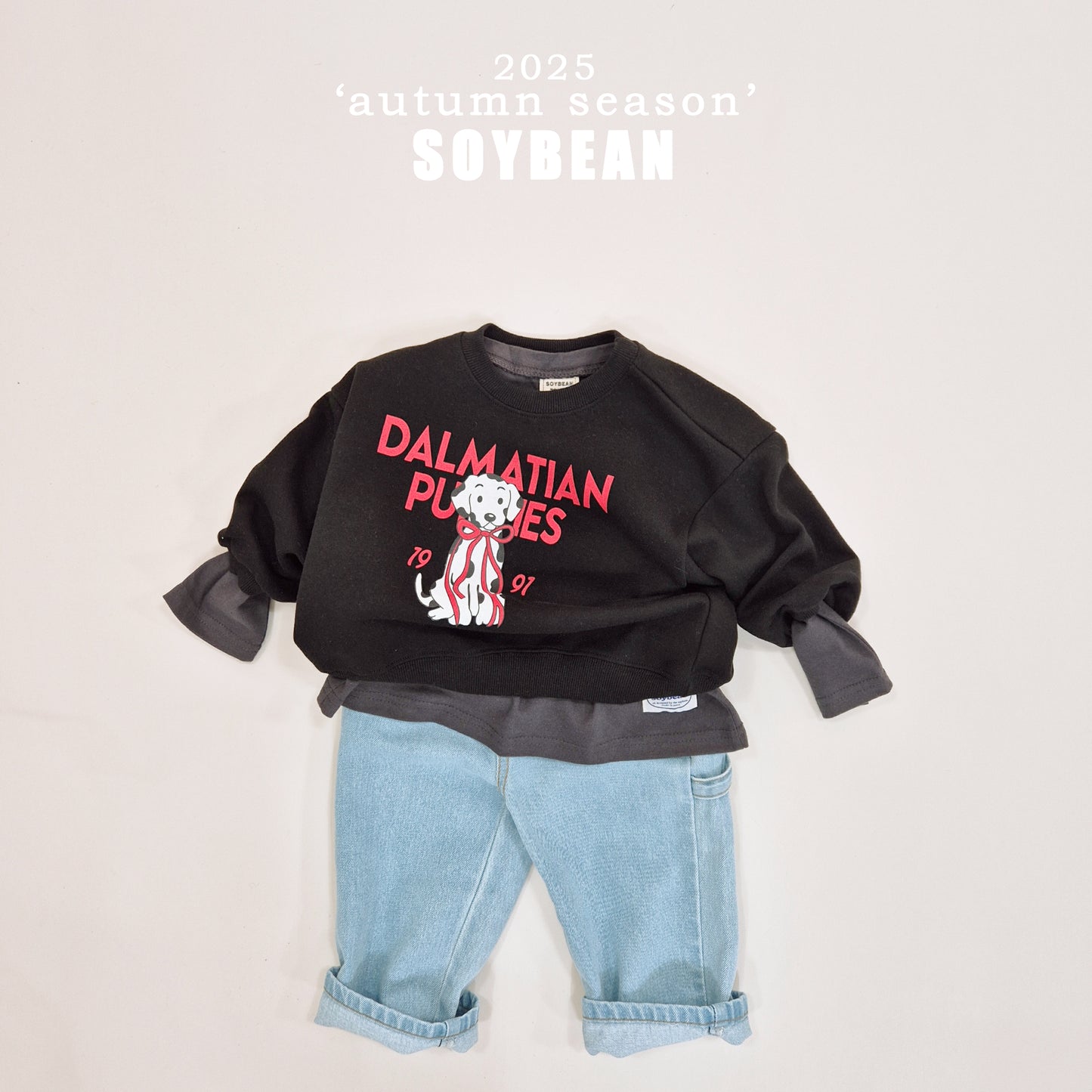 (Pre-order) Soybean Kids - Dalmatian Sweatshirt 달마시안맨투맨 (2 Colors)