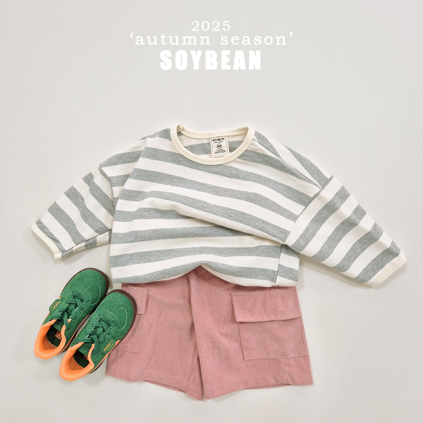 (Pre-order) Soybean Kids - Stripe Sweatshirt 랍빠단가라맨투맨 (7 Colors)