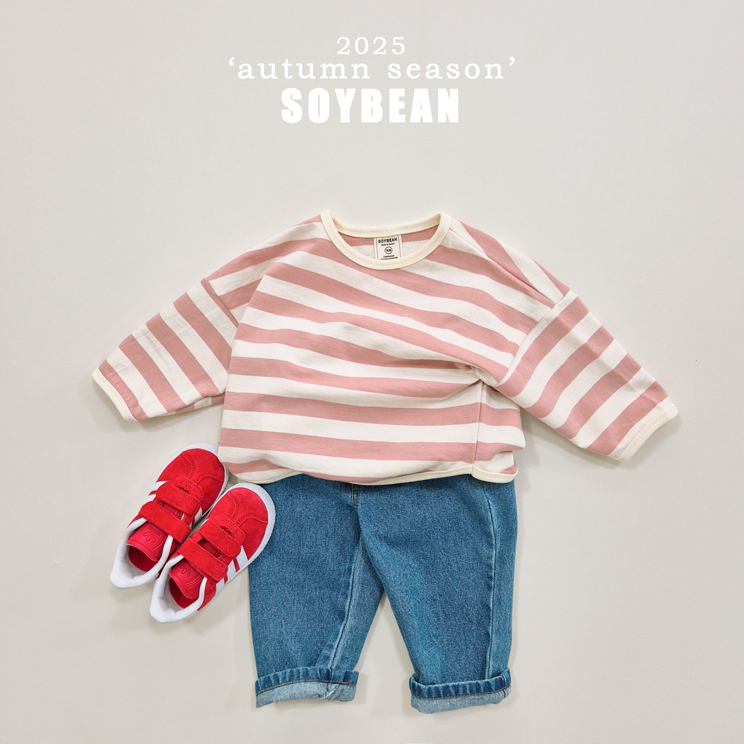 (Pre-order) Soybean Kids - Stripe Sweatshirt 랍빠단가라맨투맨 (7 Colors)