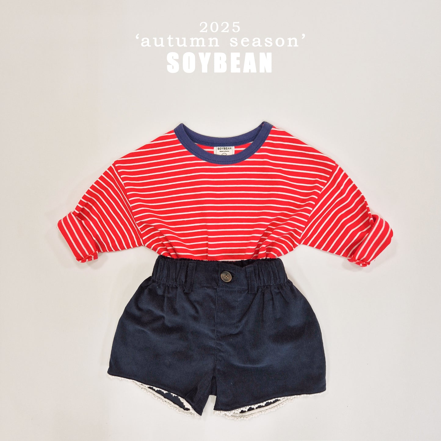 (Pre-order) Soybean Kids - Autumn Captain Stripe Tee 어텀캡틴단가라티 (5 Colors)