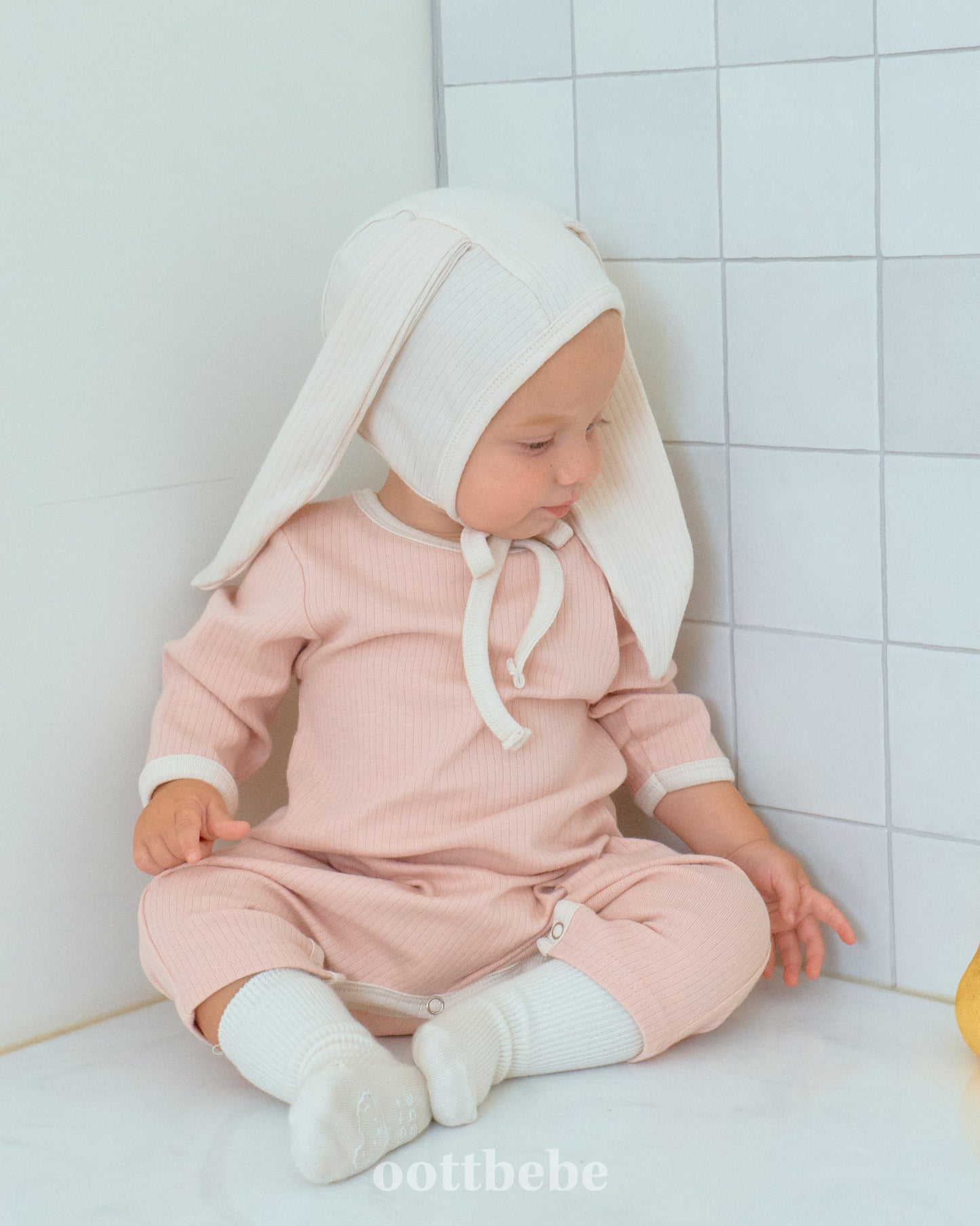 (Pre-order) OOTTBEBE - Buttercream Full Bodysuit Set (with Bonnet) 버터크림전신슈트 Set (보넷포함) (3 Colors)