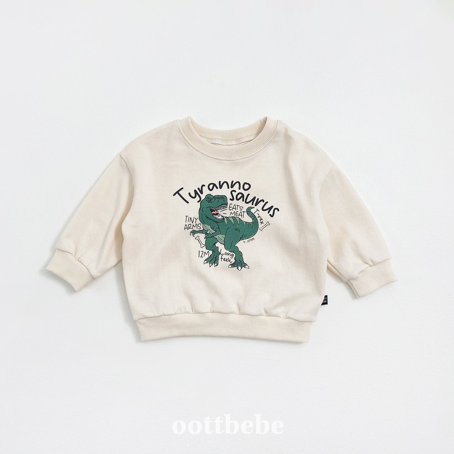(Pre-order) OOTTBEBE - Dino Sweatshirt 공룡맨투맨 (3 Colors)