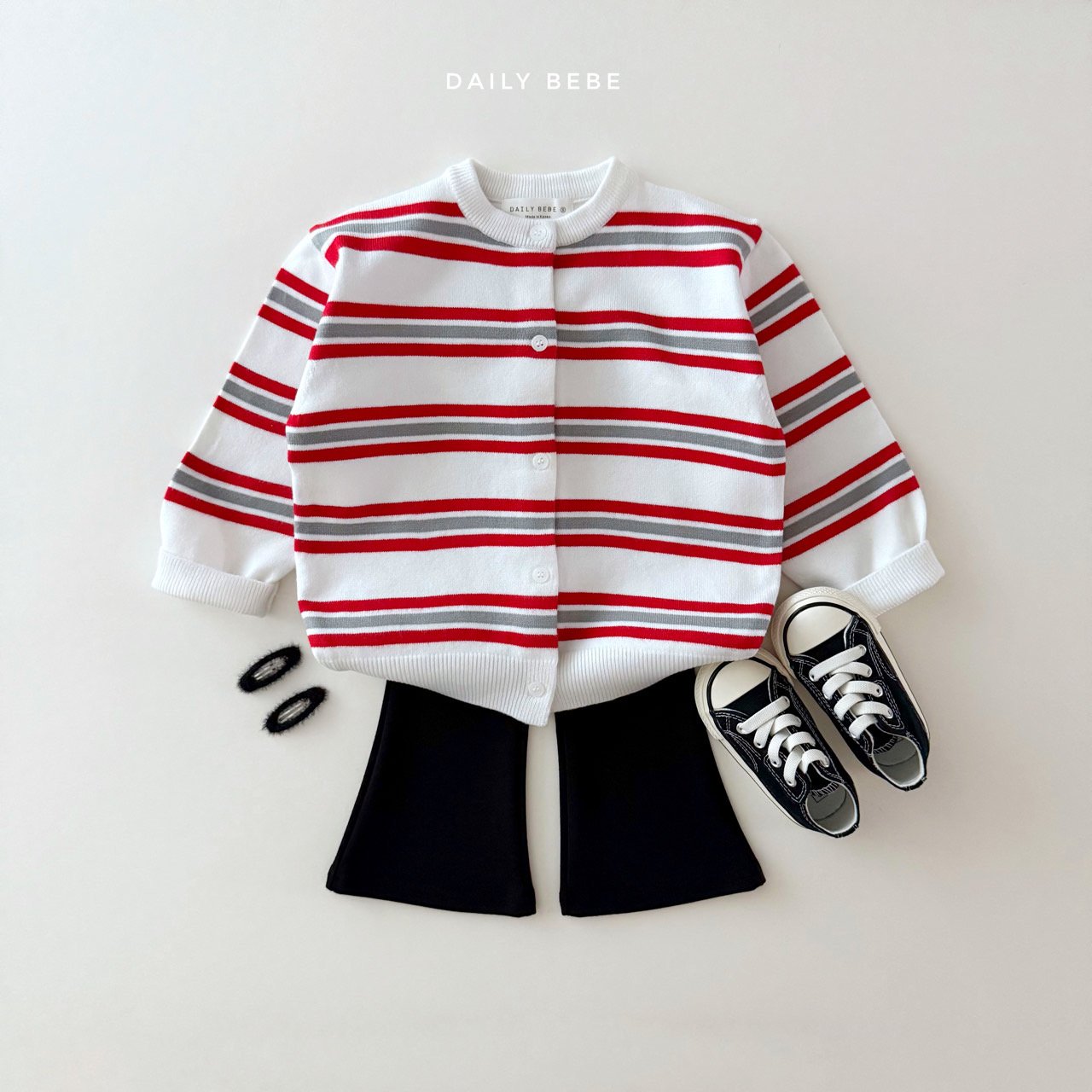 (Pre-order) Daily Bebe - Kids' Multi Stripe Cardigan 멀티단가라 가디건 (2 Colors)