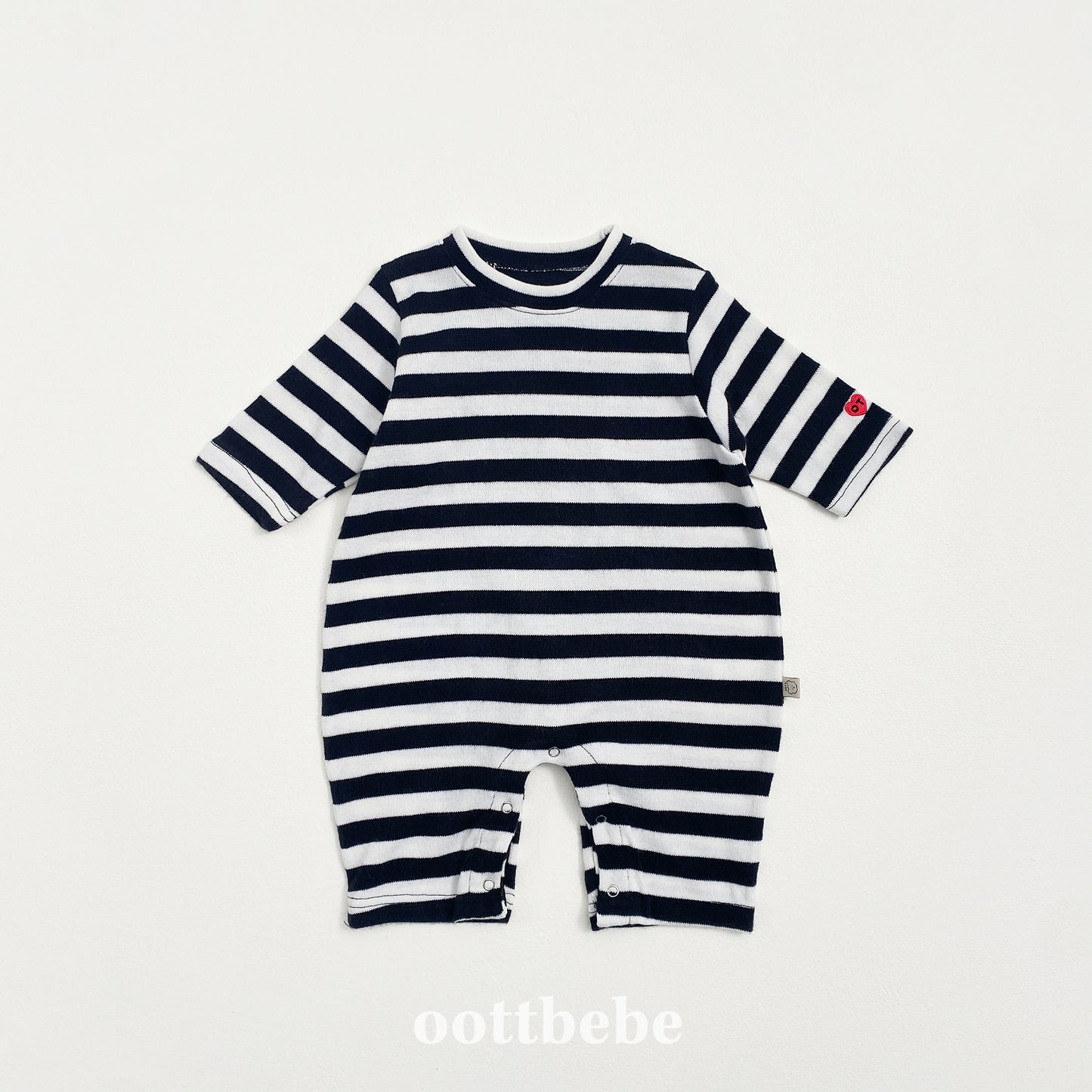 (Pre-order) OOTTBEBE - Mix Stripe Knit Suit 믹스단가라슈트 (2 Colors)