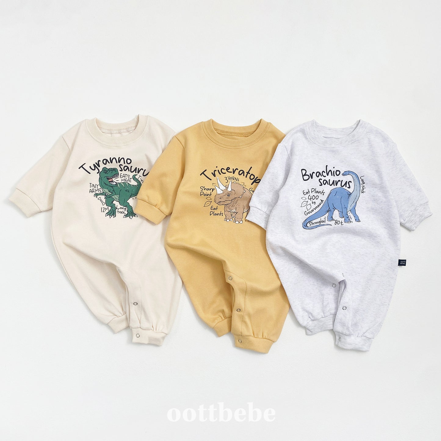 (Pre-order) OOTTBEBE - Dino Full Bodysuit 공룡전신슈트 (3 Colors)