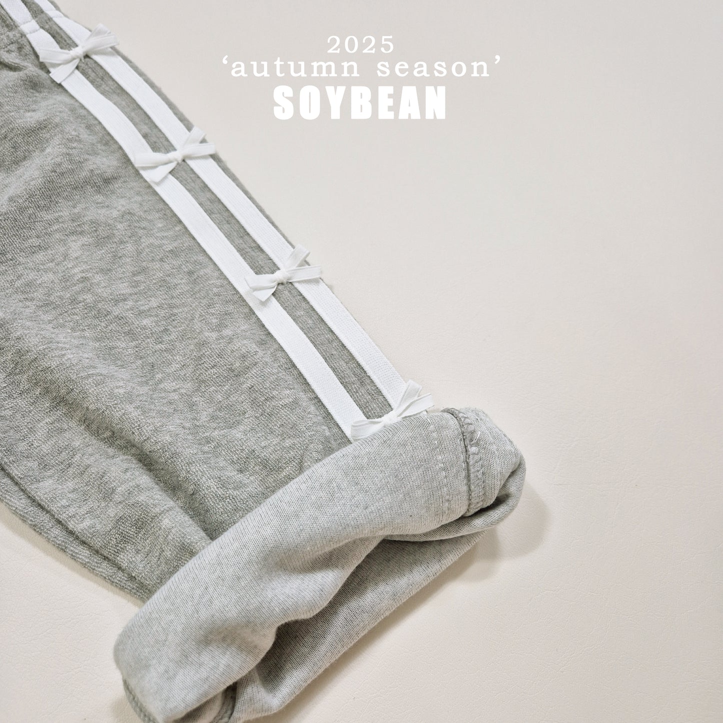 (Pre-order) Soybean Kids - Ribbon Terry Line Pants 리본테리라인팬츠 (2 Colors)