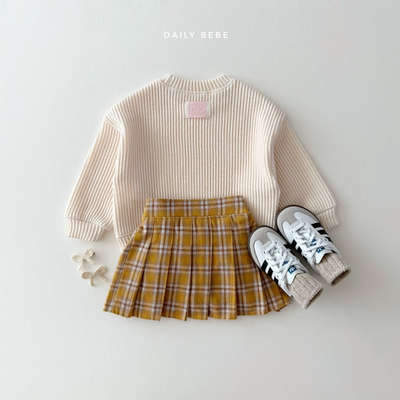(Pre-order) Daily Bebe - Kids' Check School Skirts 체크 스쿨 스커트 (2 Colors)