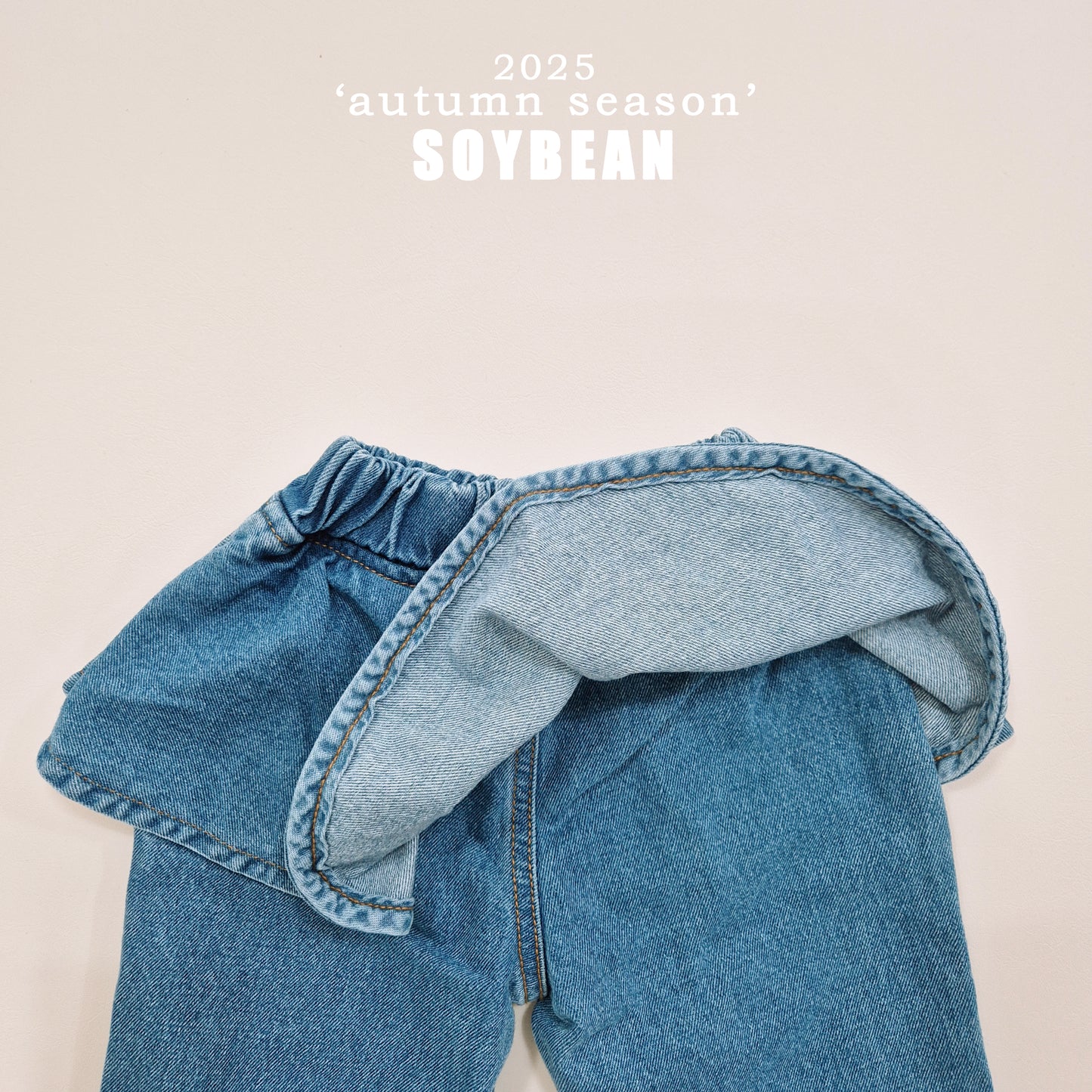 (Pre-order) Soybean Kids - Skirt Wide Denim Pants 스커트와이드데님팬츠 (2 Colors)