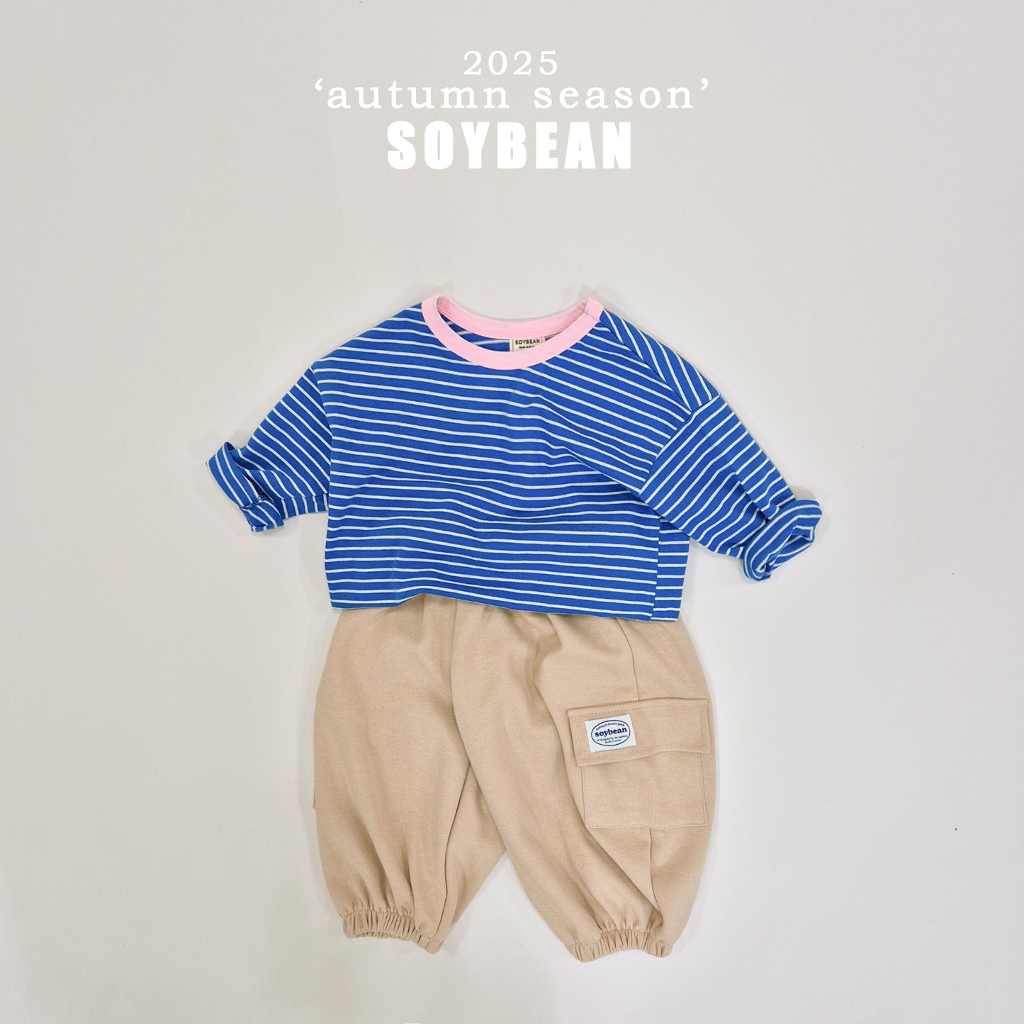 (Pre-order) Soybean Kids - Autumn Captain Stripe Tee 어텀캡틴단가라티 (5 Colors)