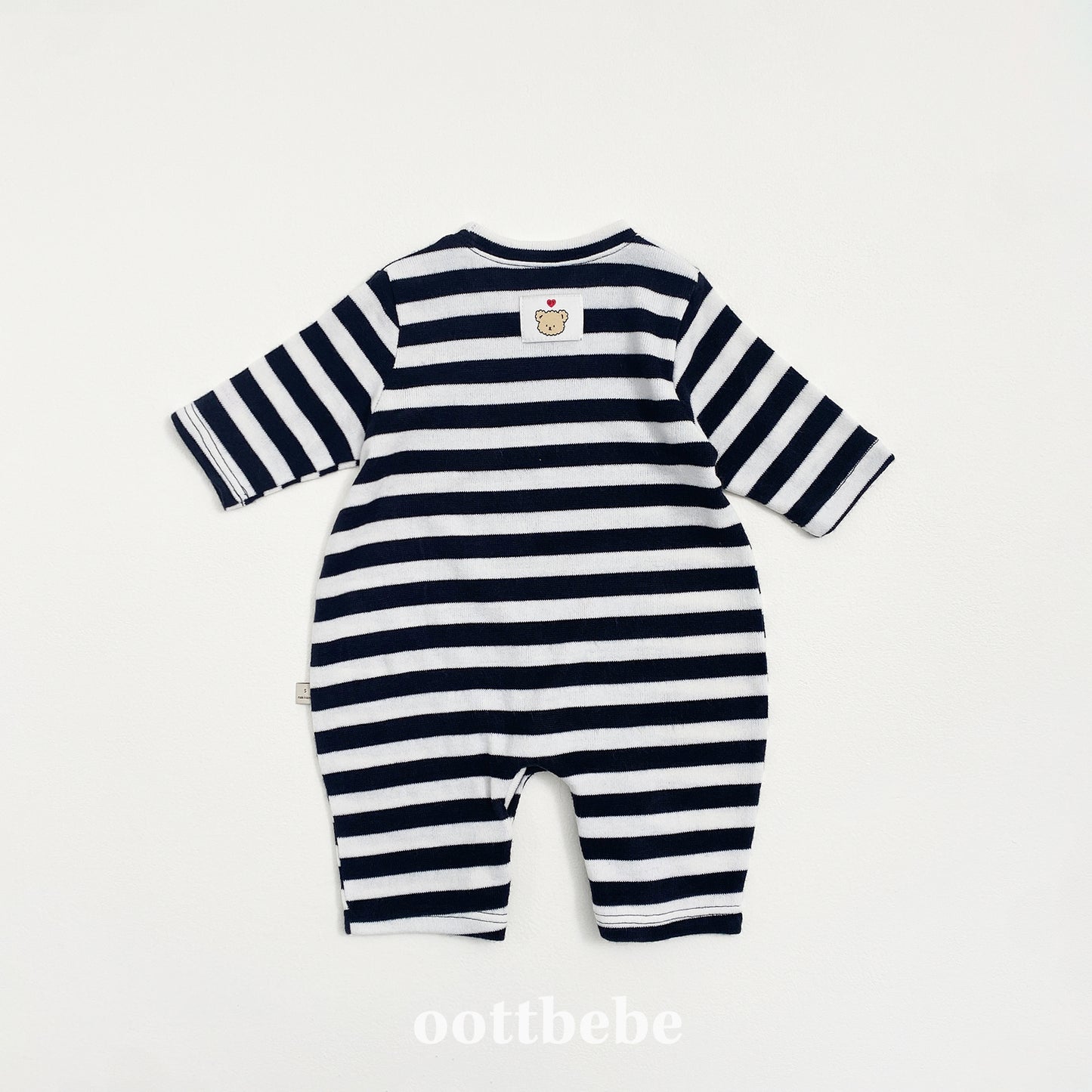 (Pre-order) OOTTBEBE - Mix Stripe Knit Suit 믹스단가라슈트 (2 Colors)