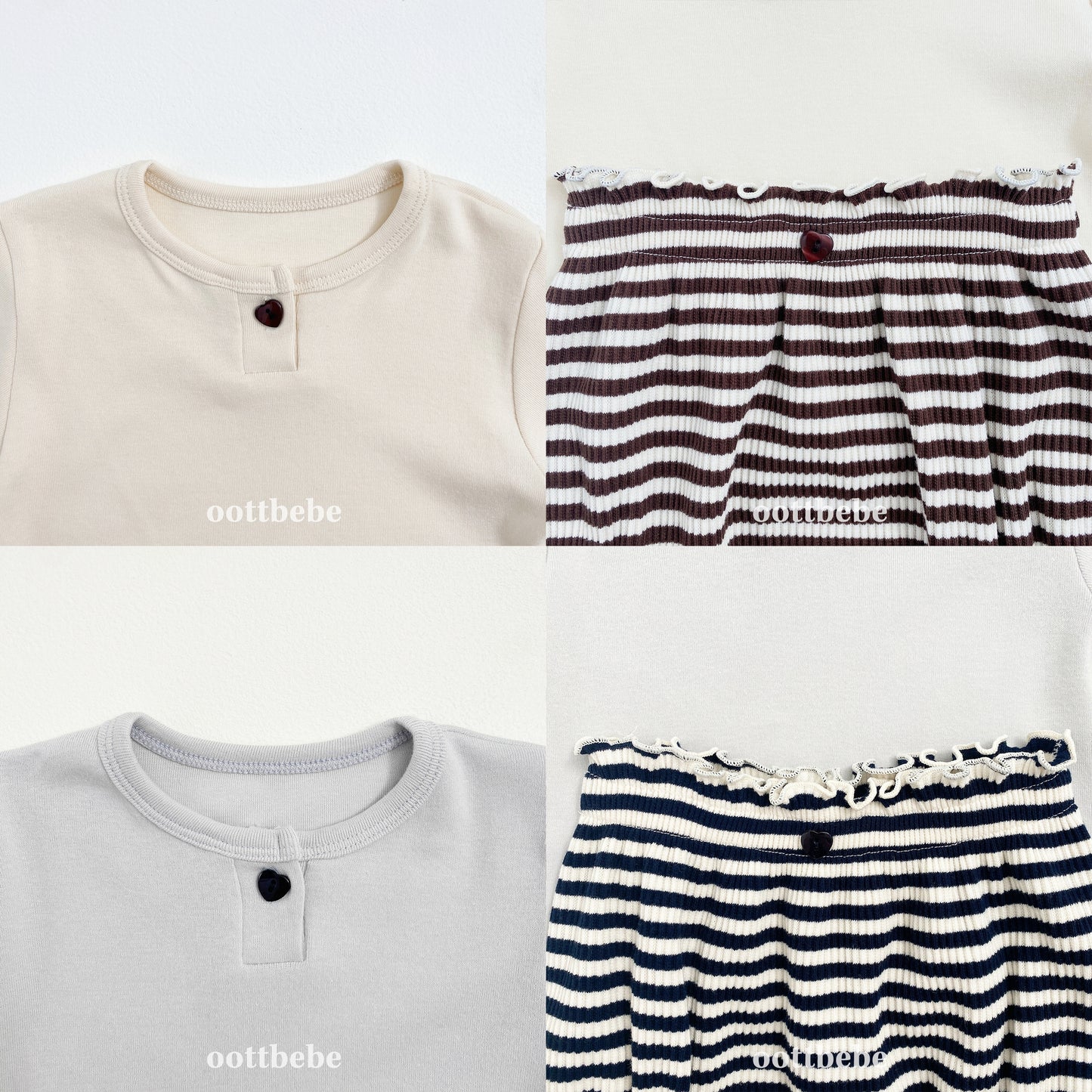 (Pre-order) OOTTBEBE - Papillon Bloomer Set 빠삐용블루머Set (2 Colors)