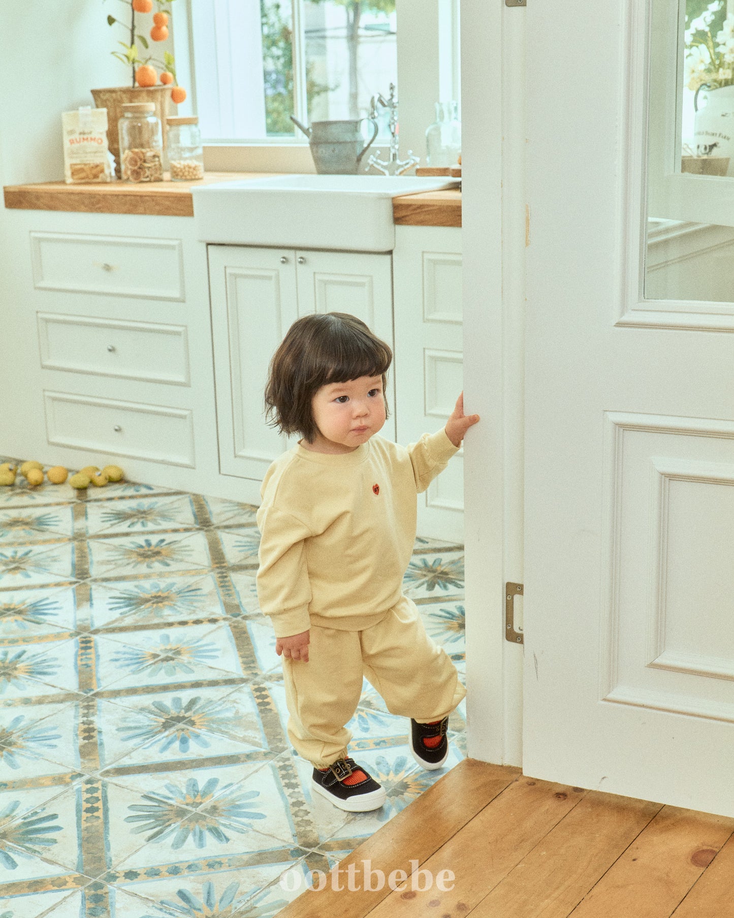 (Pre-order) OOTTBEBE - Petit Modal Top & Bottom Set (Stretch Terry) 쁘띠모달상하복(쮸리스판) (4 Colors)
