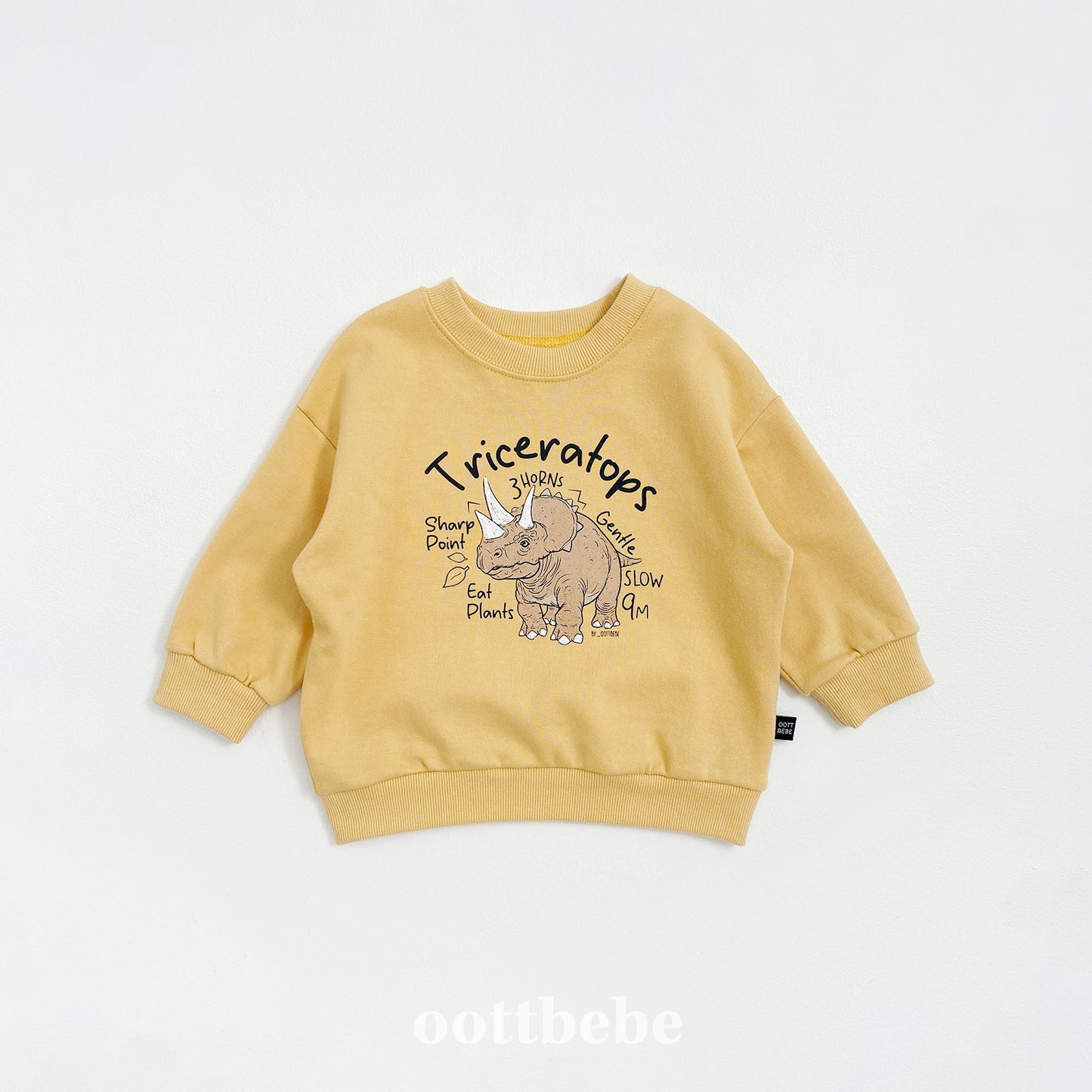 (Pre-order) OOTTBEBE - Dino Sweatshirt 공룡맨투맨 (3 Colors)