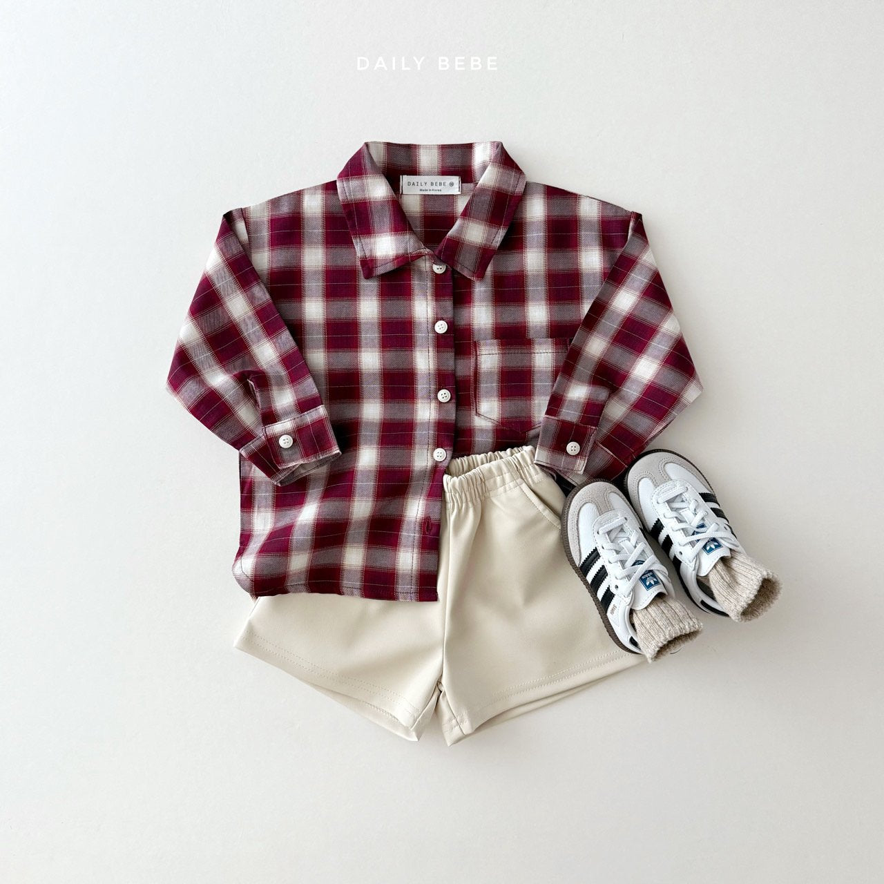 (Pre-order) Daily Bebe - Kids' Autumn Check Shirt 어텀체크셔츠 (2 Colors)
