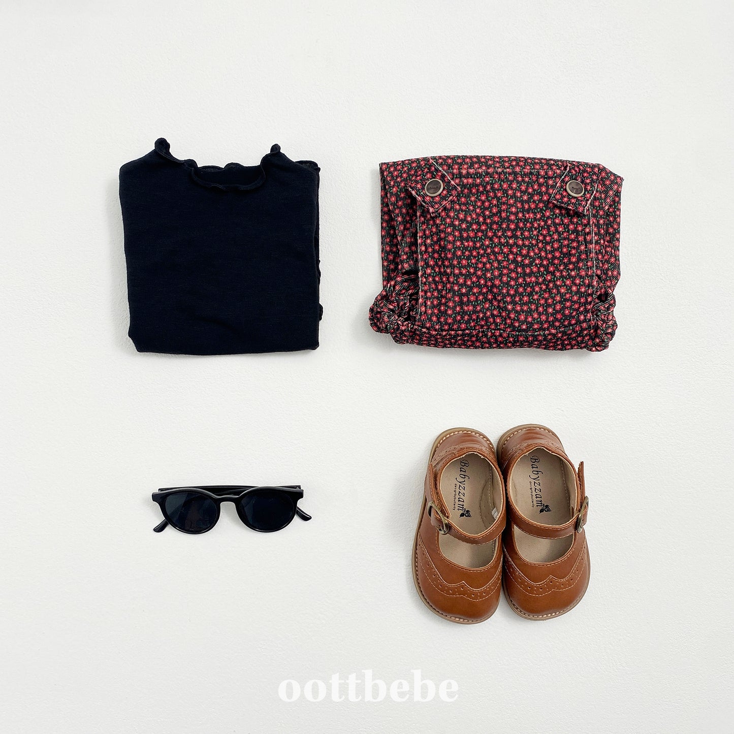 (Pre-order) OOTTBEBE - Bloom Suspender Dress 블룸멜빵원피스 (2 Colors)