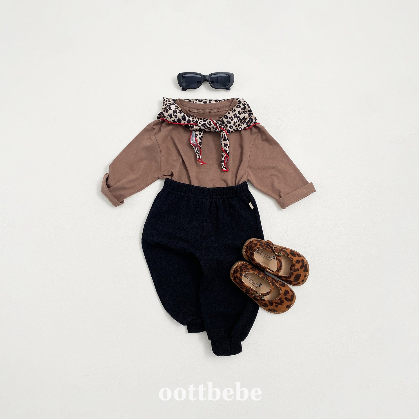 (Pre-order) OOTTBEBE - Plain Tee 3-Piece Set (Cotton Modal) 심플티셔츠 1+1+1(3종세트) (2 Colors)