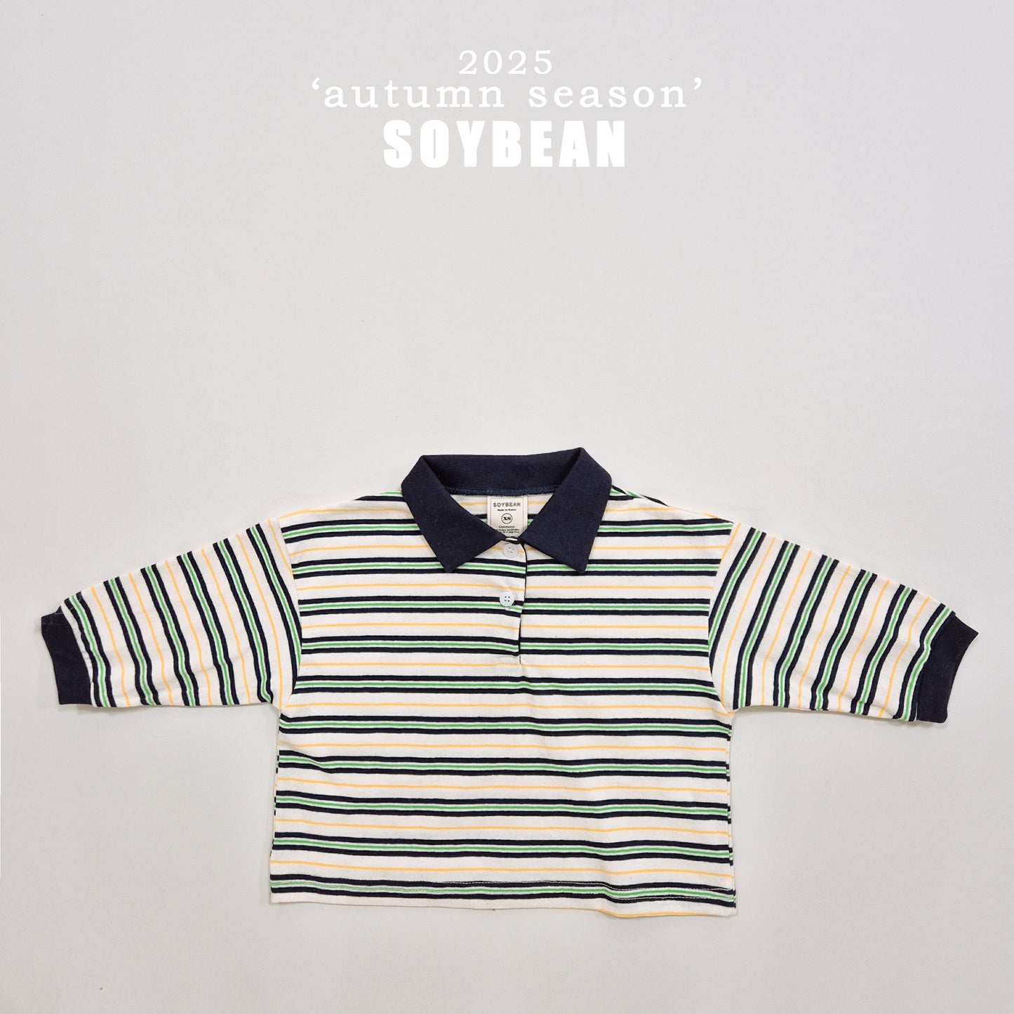 (Pre-order) Soybean Kids - Contrast Collar Sweatshirt Tee 배색카라티 (2 Colors)