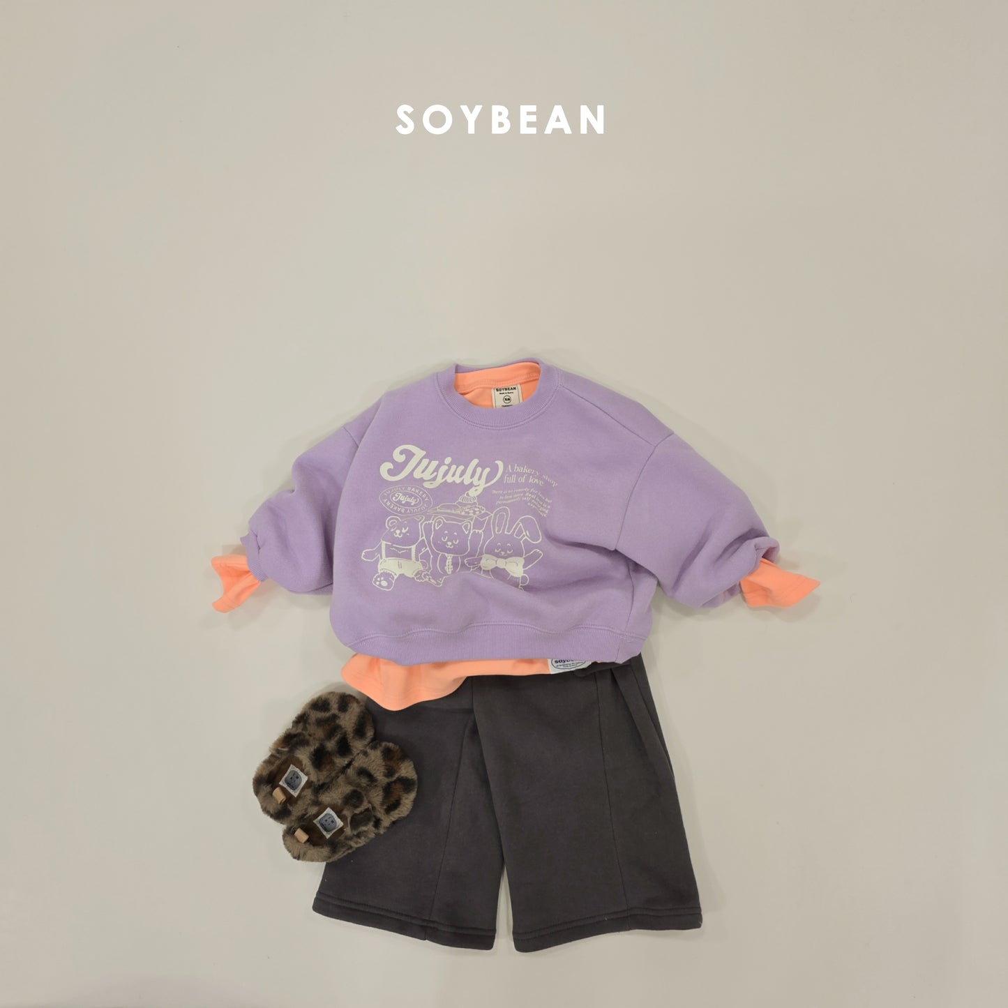 (Pre-order) Soybean Kids Winter - Fleece-Lined Side Snap Wide Pants 양기모사이드스냅팬츠 (4 Colors)