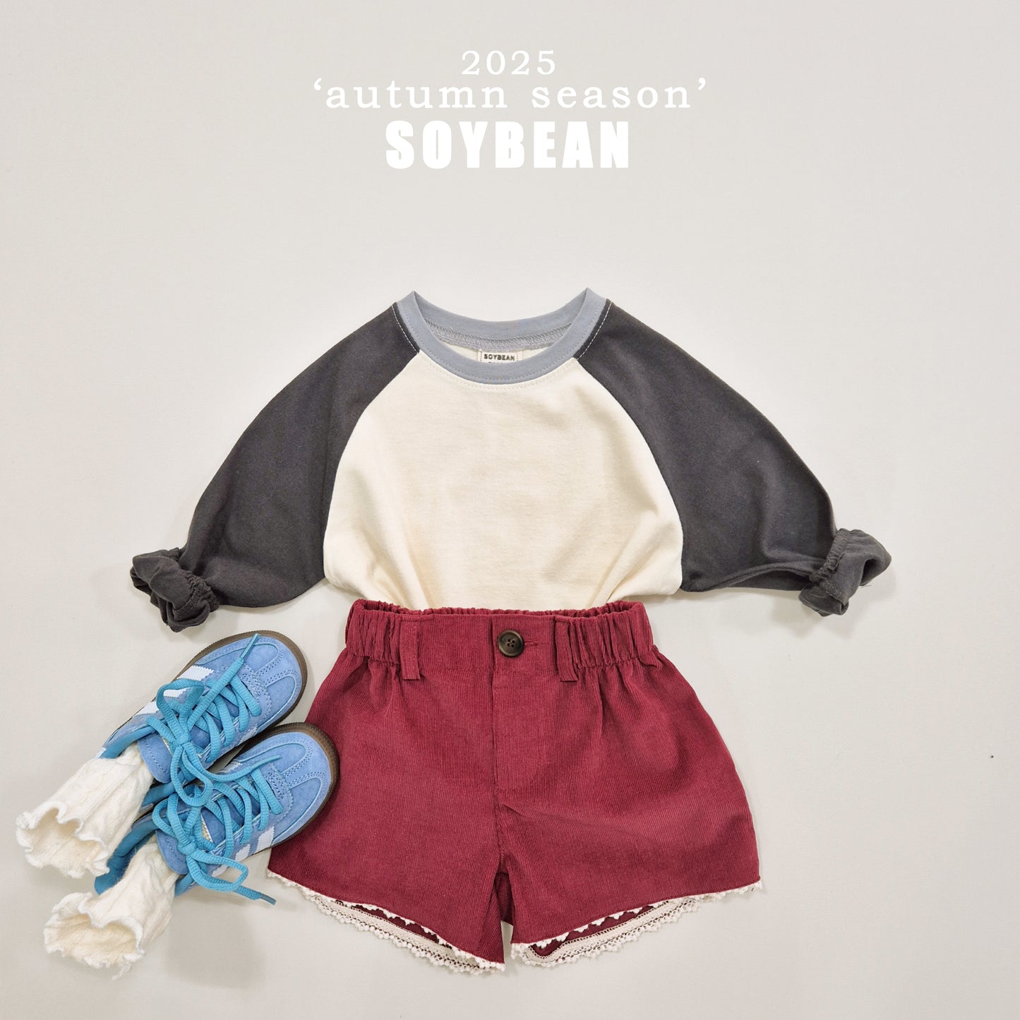 (Pre-order) Soybean Kids - Candy Raglan Tee 캔디나그랑티 (10 Colors)