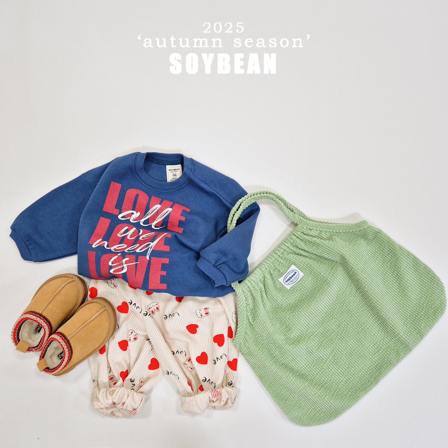 (Pre-order) Soybean Kids - Love Sweatshirt 러브맨투맨 (2 Colors)